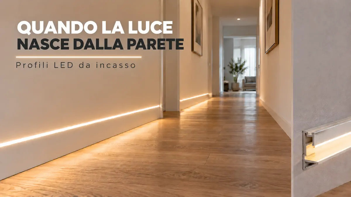 Profilo LED da incasso per cartongesso: come creare tagli di luce a parete
