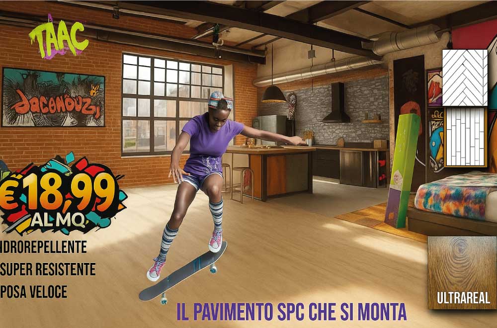 Il Pavimento Taac si monta in un clic e dura una vita