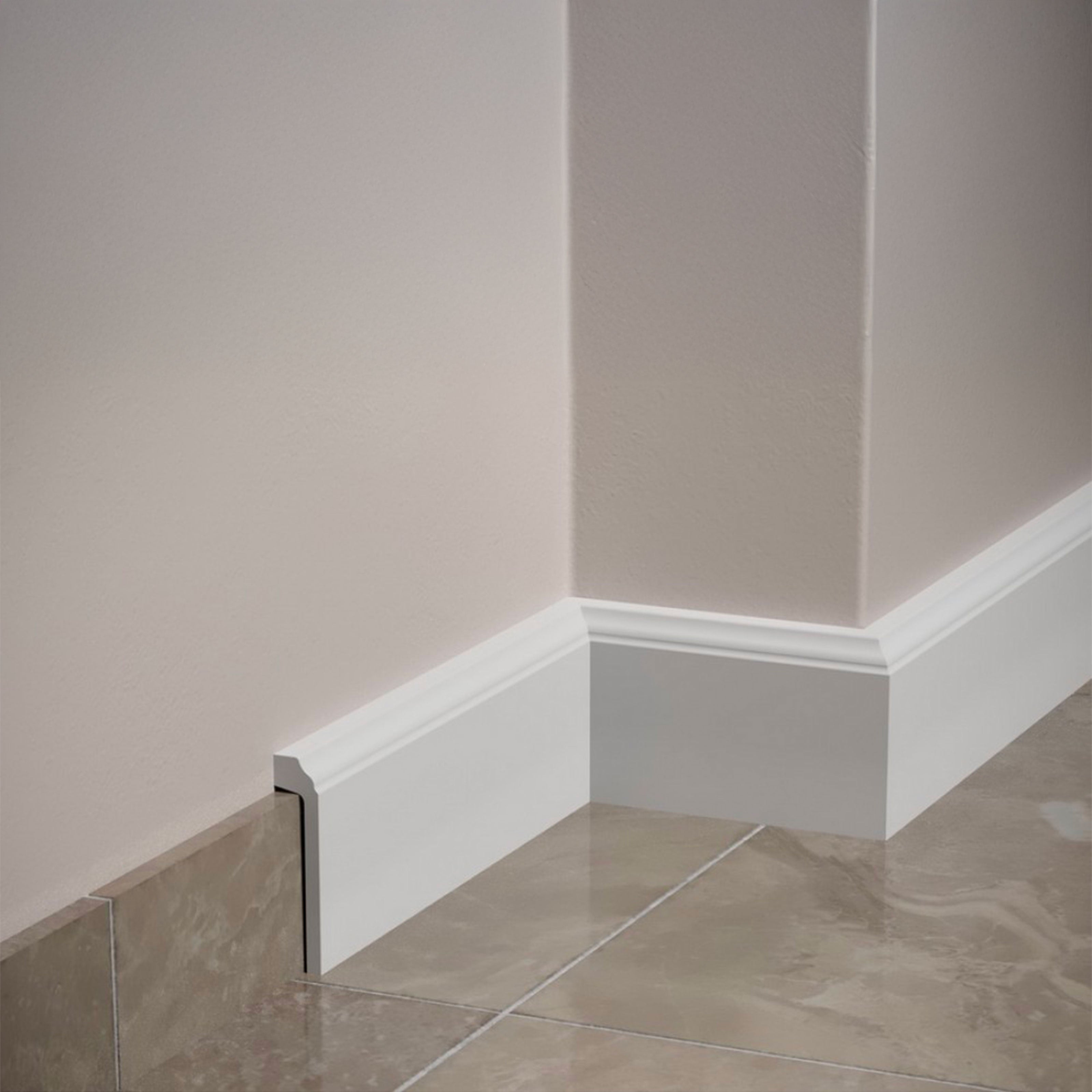 bancale da 86,4ml di Battiscopa Coprimarmo FIRENZE in POLIMERI FeelingWood-HD 100x22mm - BIANCO - Eternal Parquet