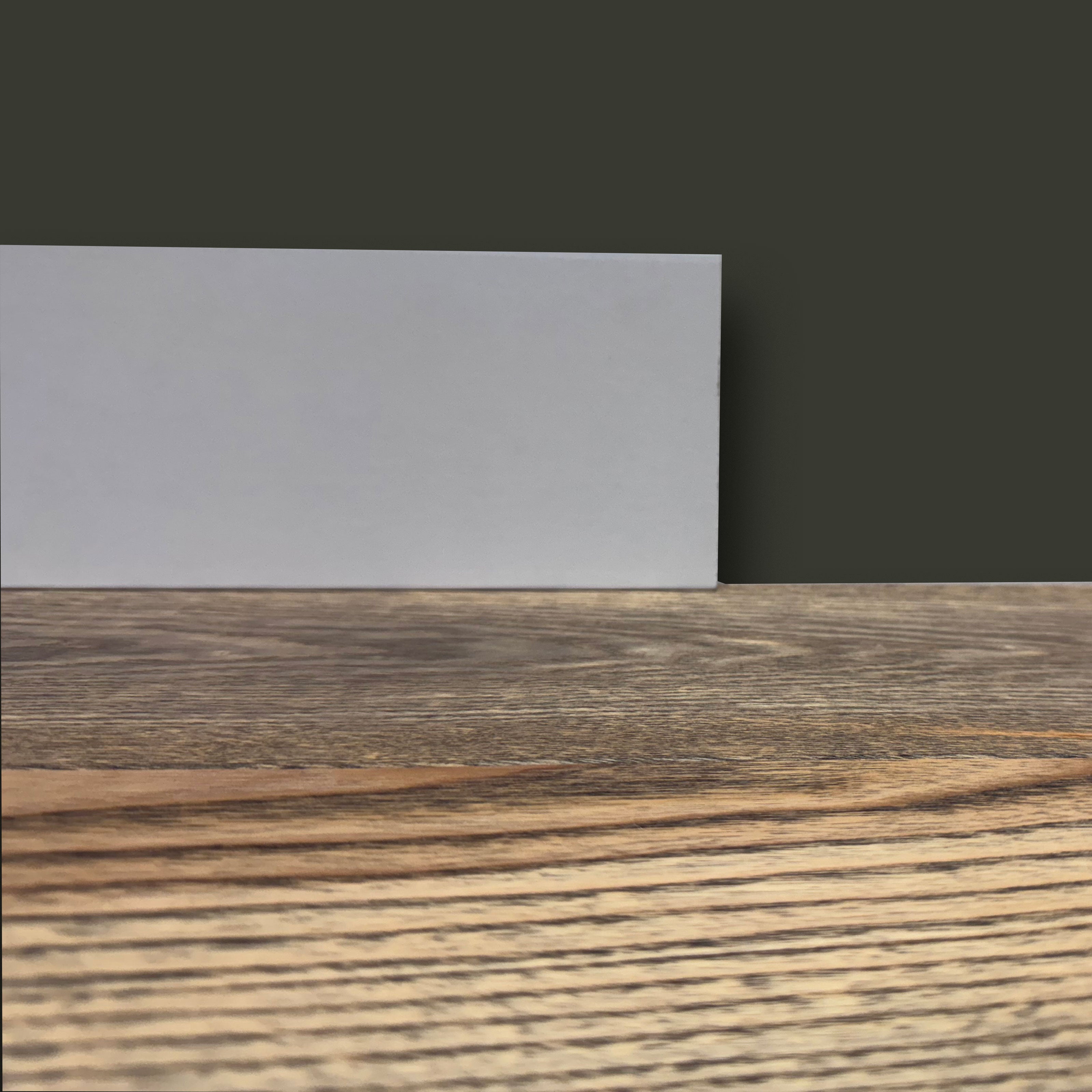 BATTISCOPA ZOCCOLINO SQUADRATO in FIBRA DI LEGNO COMPATTA 120X12 BIANCO 9016 - Eternal Parquet