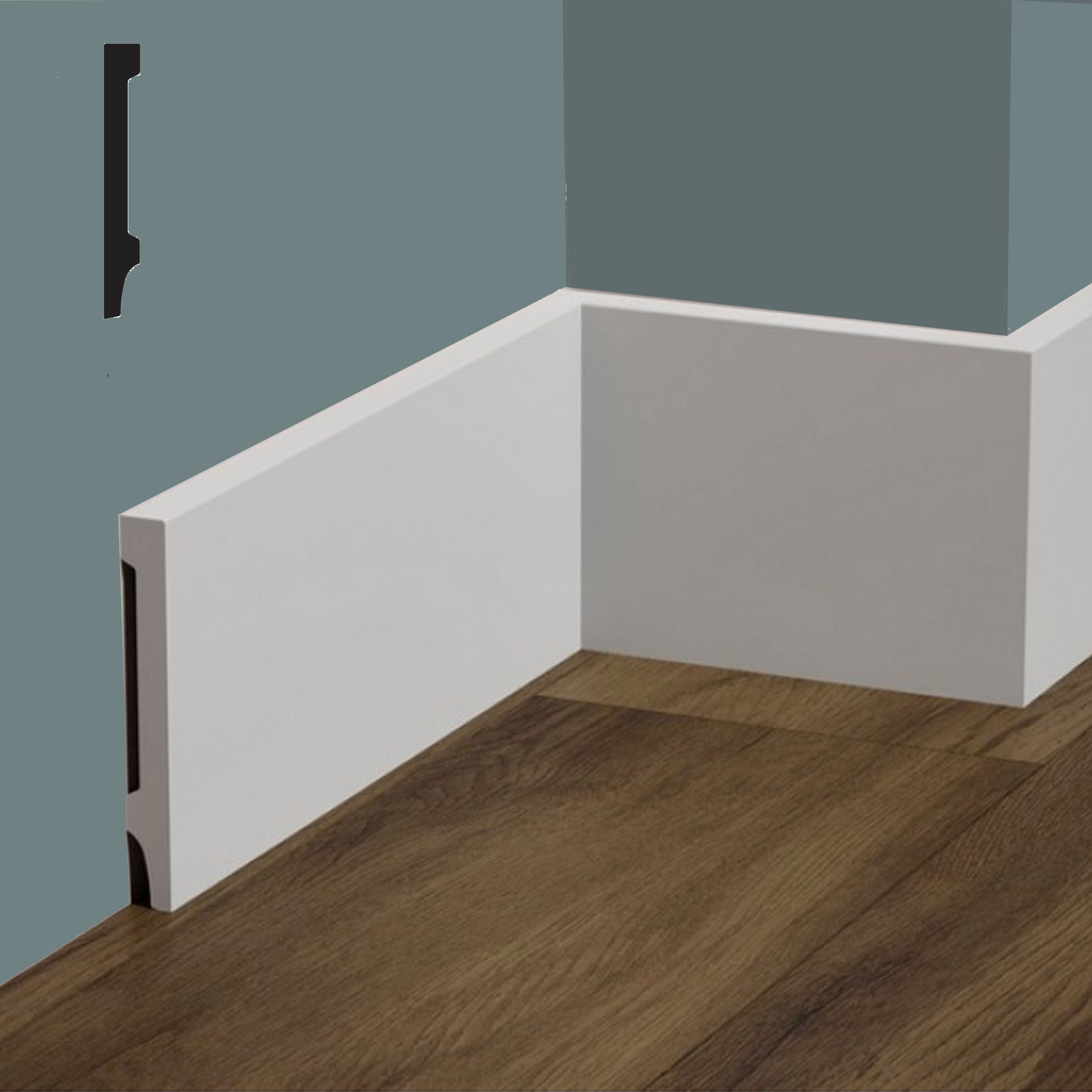 bancale da 72ml di Battiscopa DIRITTO SQUADRATO in POLIMERI FeelingWood-HD 120x15mm - BIANCO - Eternal Parquet