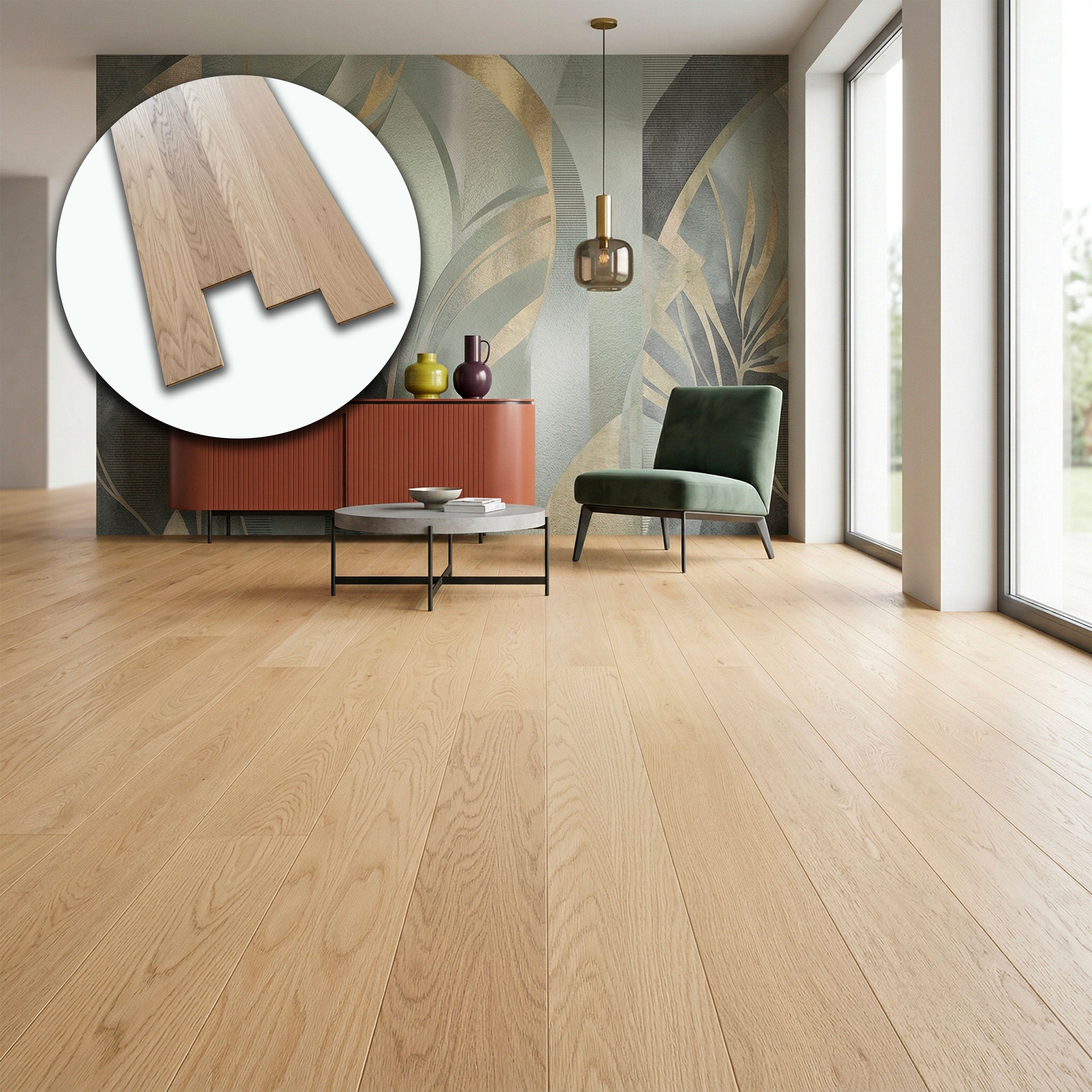 €33,99MQ *STOCK LUXURY* Lotto da 60mq Listoni in Rovere chiaro select prefinito spazz ANTIGRAFFIO 13x180x1510mm - Eternal Parquet