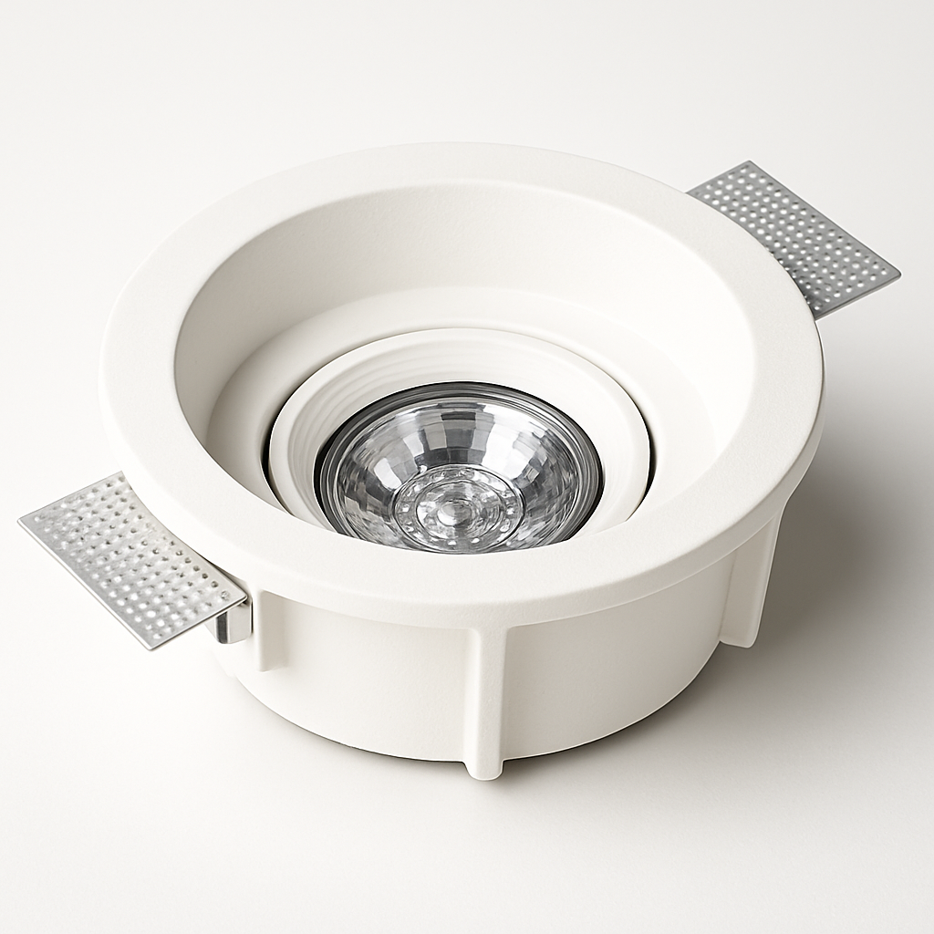 *STOCK* Portafaretto In Gesso Ceramico ad incasso Orientabile Diametro 230mm 70W CDM-A PARD0 IP20 - Eternal Parquet