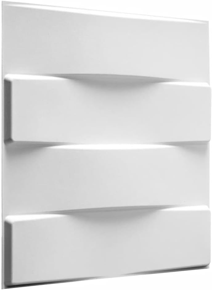 €1,99 Pannello in fibra naturale a parete 3D, rivestimento di lusso 3D 50X50cm BIANCO verniciabile LAMELLI - Eternal Parquet