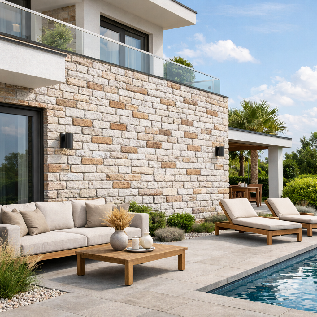 CAPPOTTO esterno - interno isolante in STYROFOAM 3D spess.2cm (120x50cm) con resine e malta mattoni Bianchi Mixed - Eternal Parquet