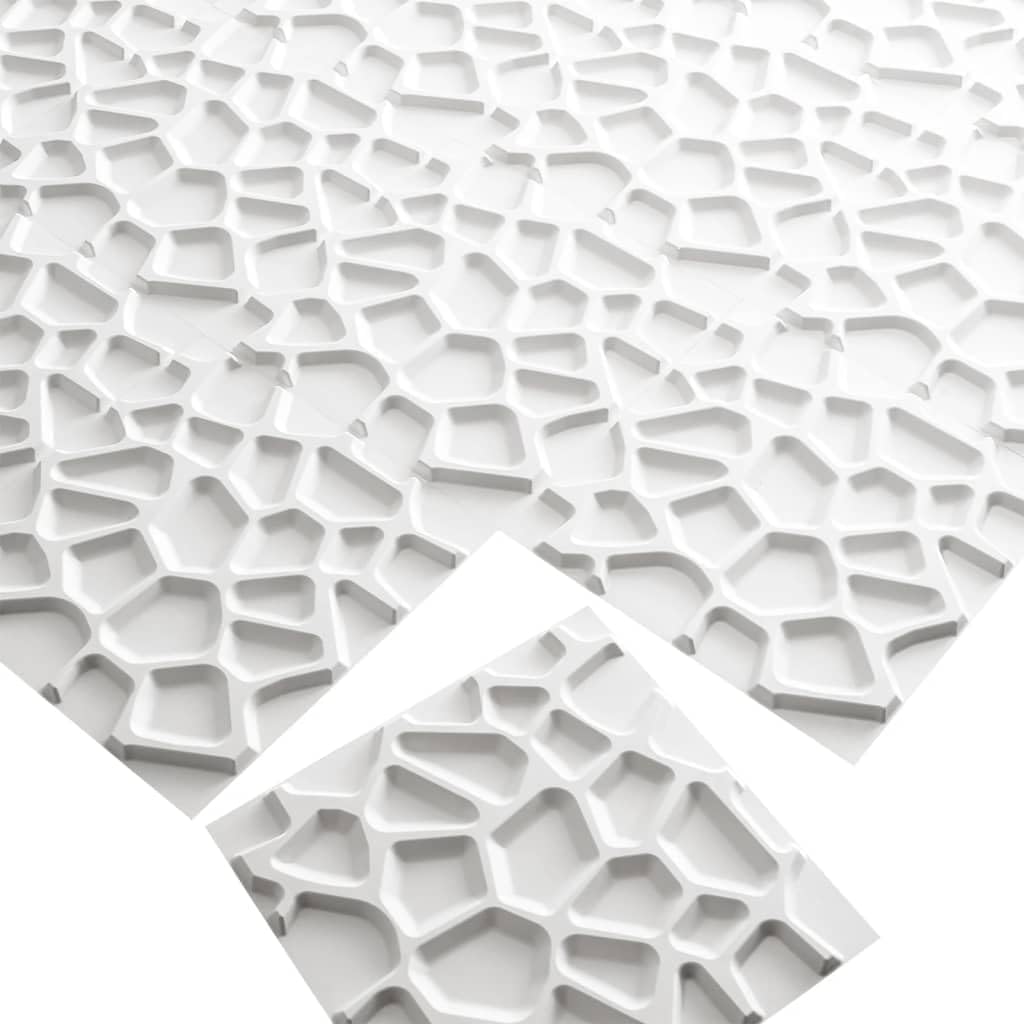 €1,99 Pannello in fibra naturale a parete 3D, rivestimento di lusso 3D 50X50cm BIANCO verniciabile GRIGLIA Eternal Parquet