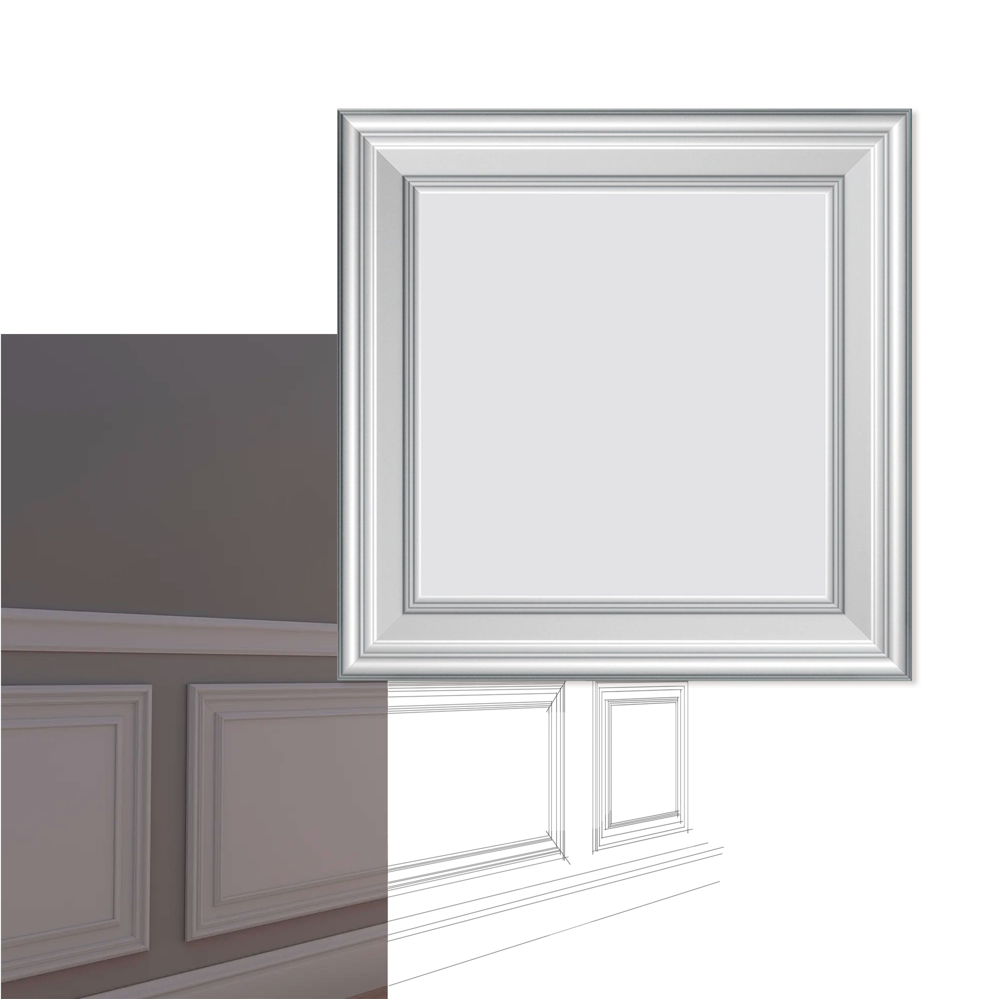 Pannello Bianco completo per boiserie 55x55x1,9cm con cornice in Duropolimero e riempimento in cartongesso - Eternal Parquet