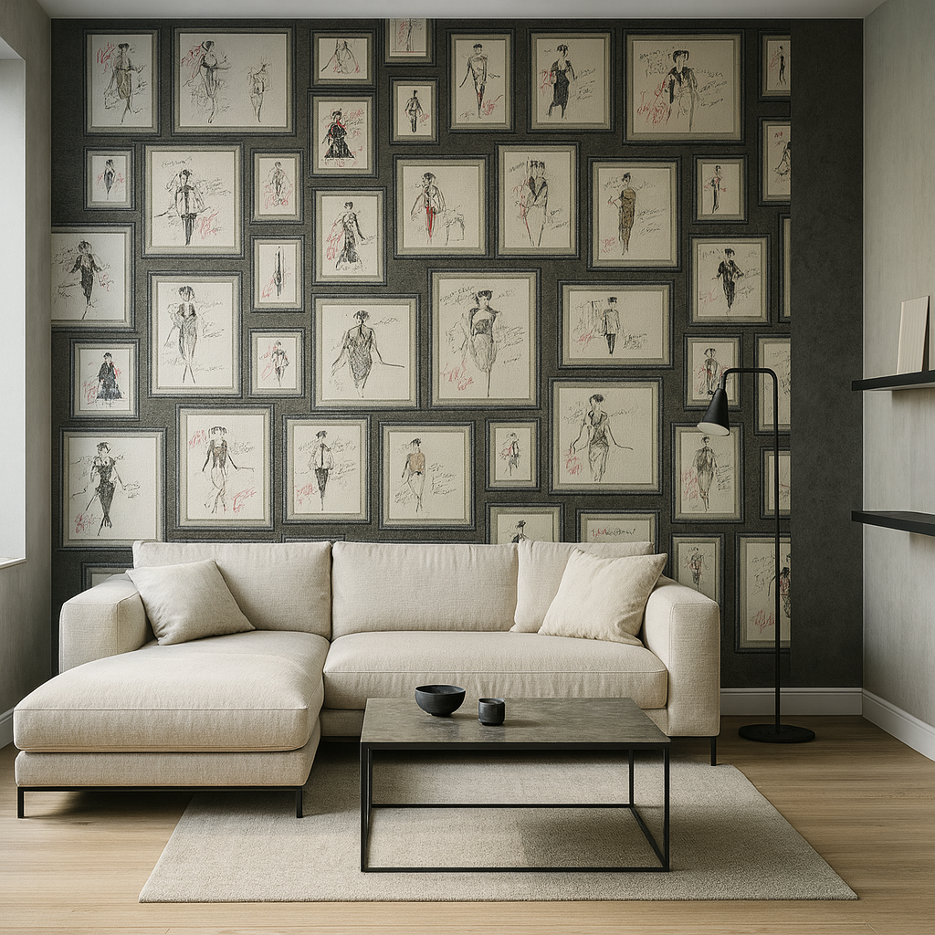 5,32mq Rotolo Carta da Parati griffata KARL LAGERFELD in TNT a rilievo multigloss PREMIUM 10,05x0,53mt cod. 37846 - Eternal Parquet