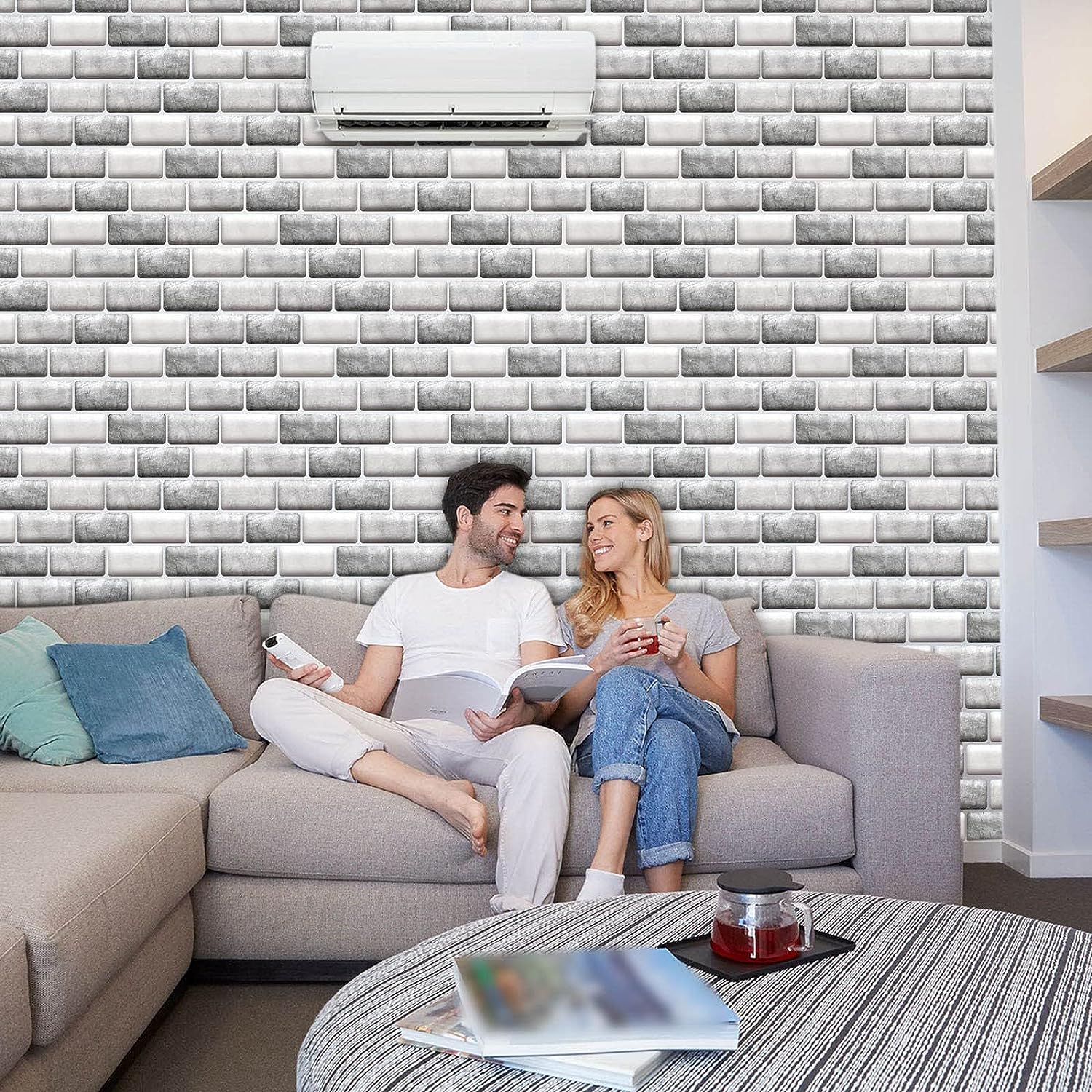 pacco da 4 Pannelli 3D Autoadesivi in PVC 30X30cm vari decori ultrarealistici ideali per bagni e cucine - Eternal Parquet