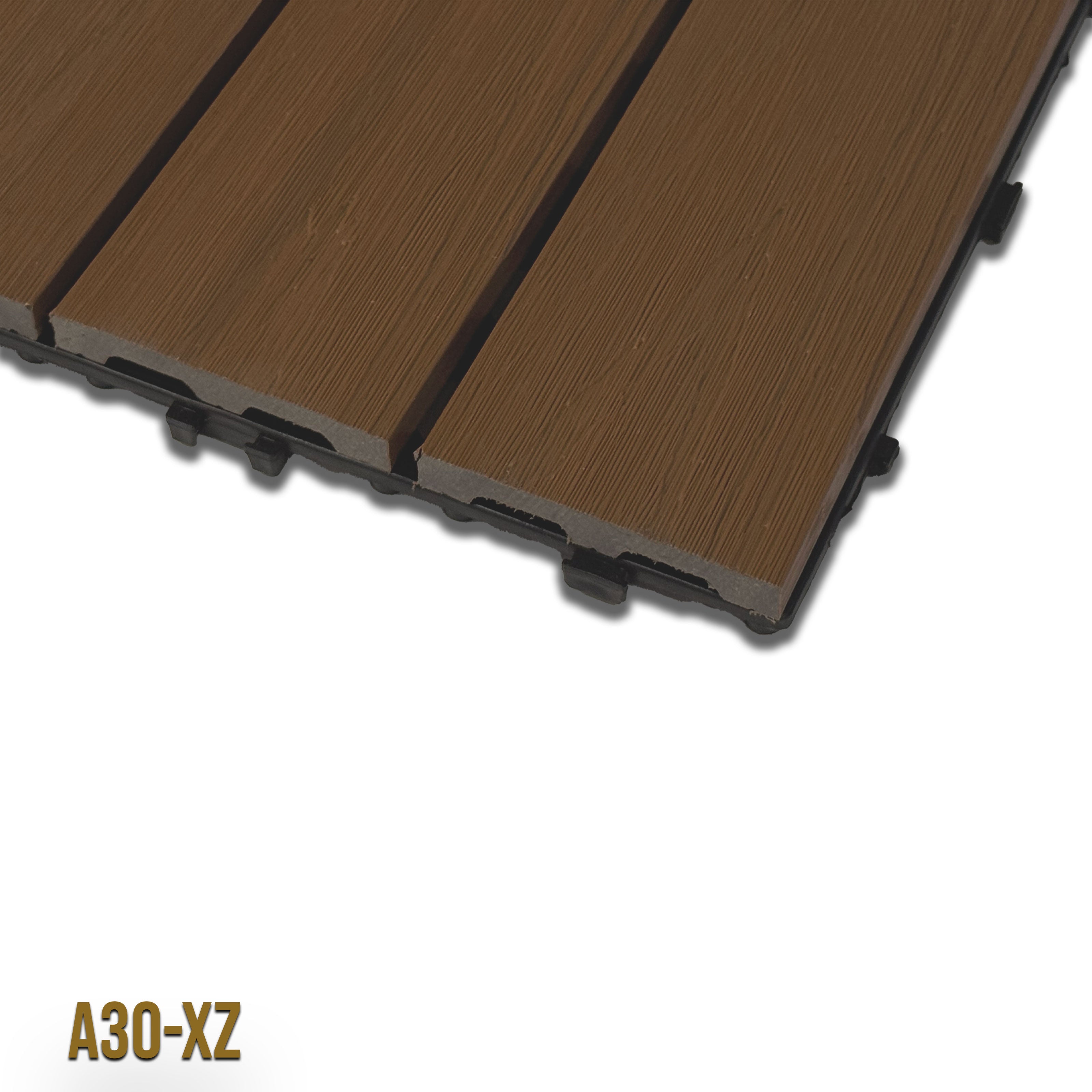 1mq (11 pezzi) di Pavimento Quadrotte in decking WPC da esterno 30X30cm (sp.2cm) inclusa struttura CLICK - Eternal Parquet