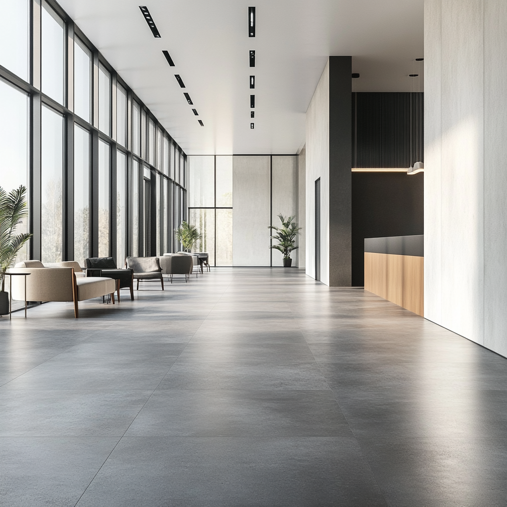 TAAC! il Pavimento SPC in Polvere di Pietra Fast-click 5mm (sp.4+1) eff. Cemento 610X305mm mod. ALPHA CENTAURI - Eternal Parquet