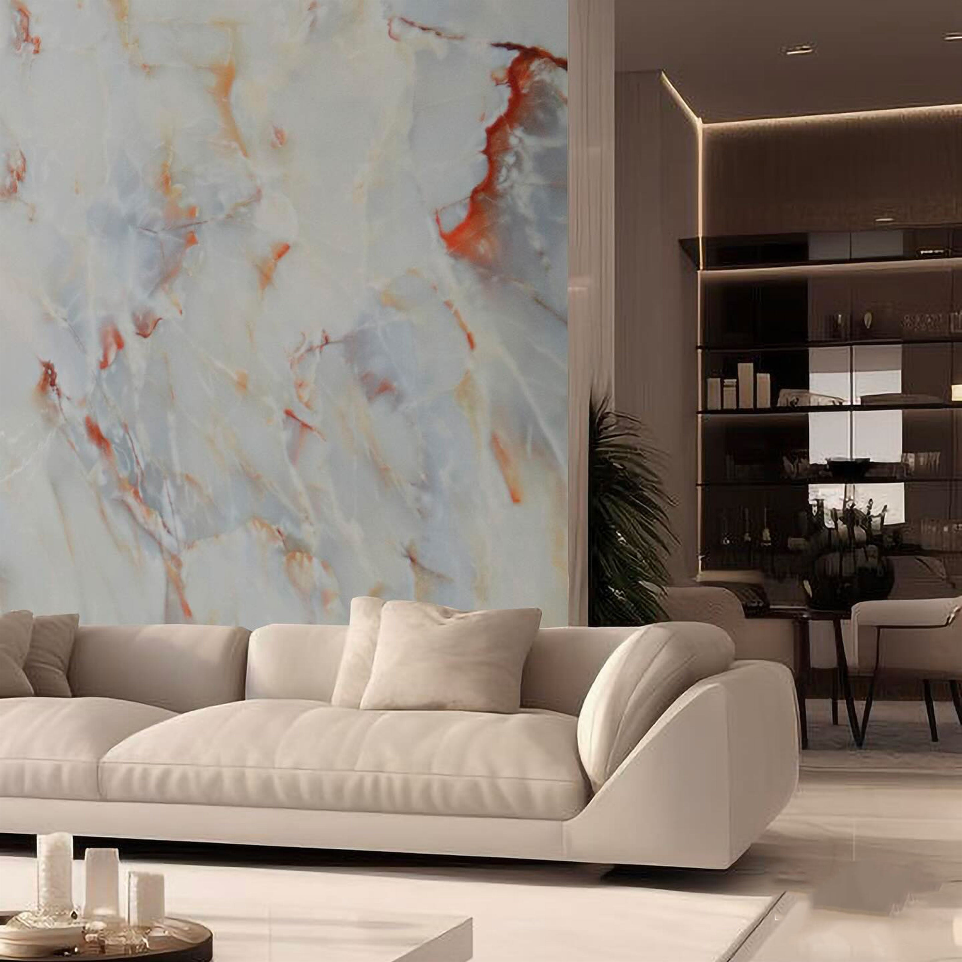 Pacco da n.4pz (2,9mq) Pannelli rivestimento in Polimeri Ultrarealistico effetto Marmo lucido 1220x600x4mm mod.AMALFI - Eternal Parquet