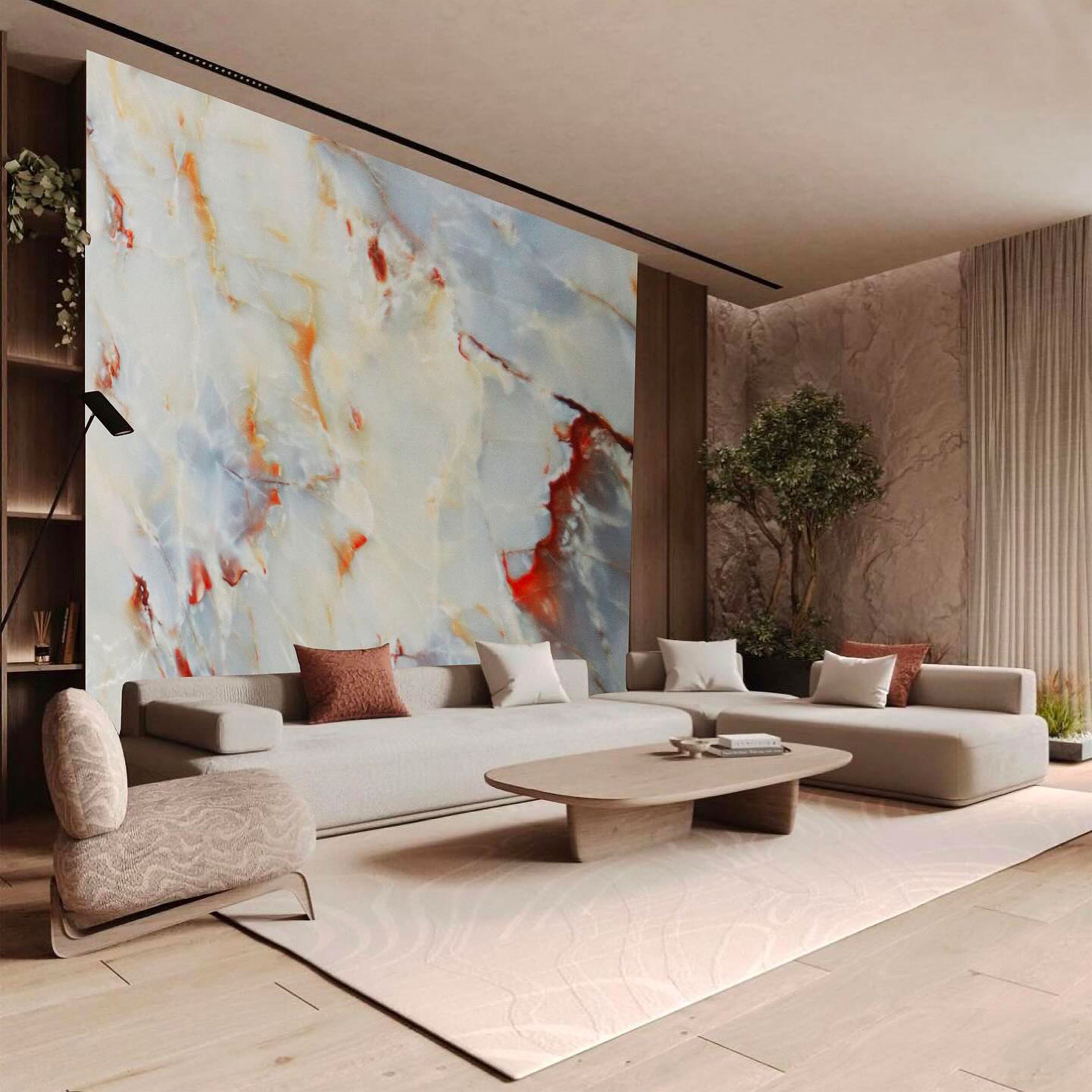 Pacco da n.4pz (2,9mq) Pannelli rivestimento in Polimeri Ultrarealistico effetto Marmo lucido 1220x600x4mm mod.AMALFI - Eternal Parquet