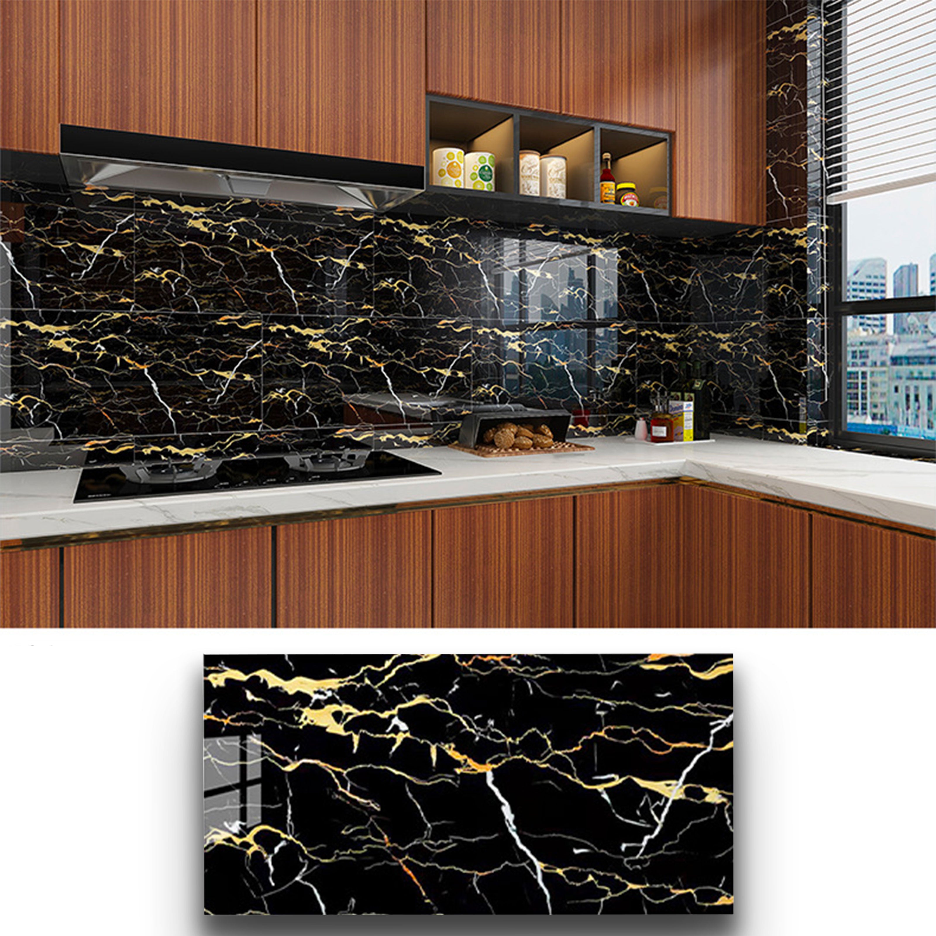 Pannelli in PVC Autoadesivi Effetto Marmo/Granito 60x30xcm Lussuosi, isolanti, idrorepellenti, ignifughi - Eternal Parquet