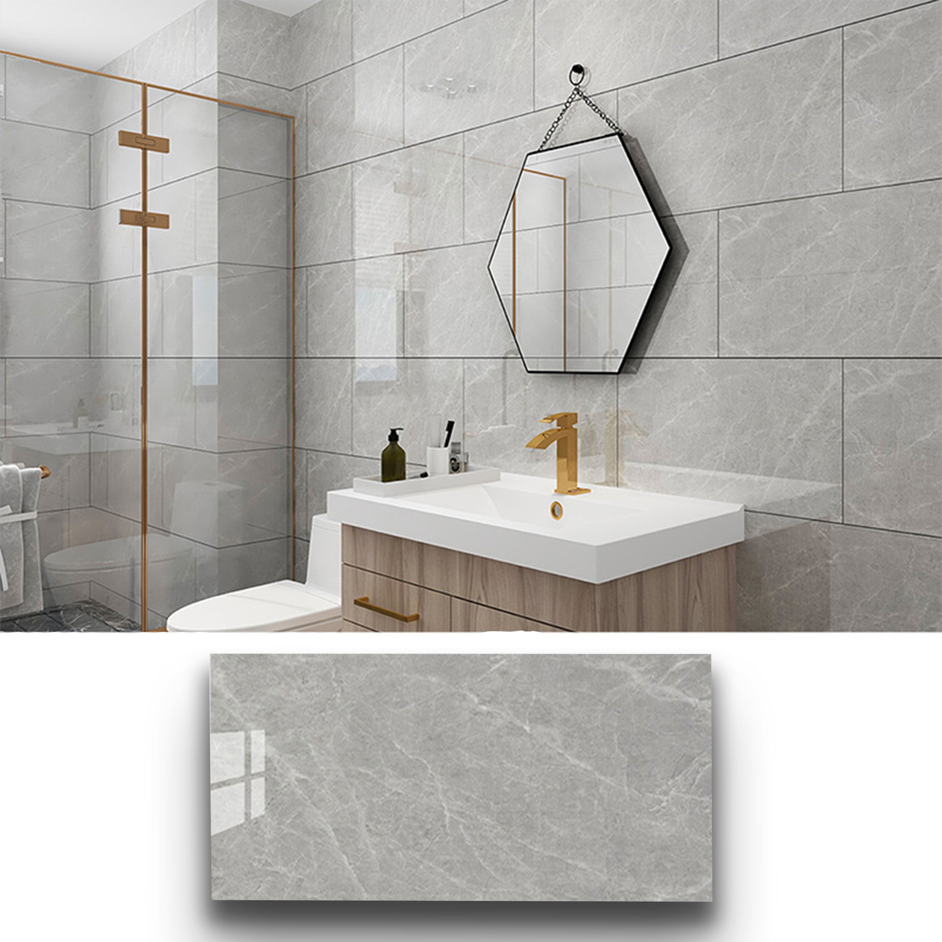 Pannelli in PVC Autoadesivi Effetto Marmo/Granito 60x30xcm Lussuosi, isolanti, idrorepellenti, ignifughi - Eternal Parquet