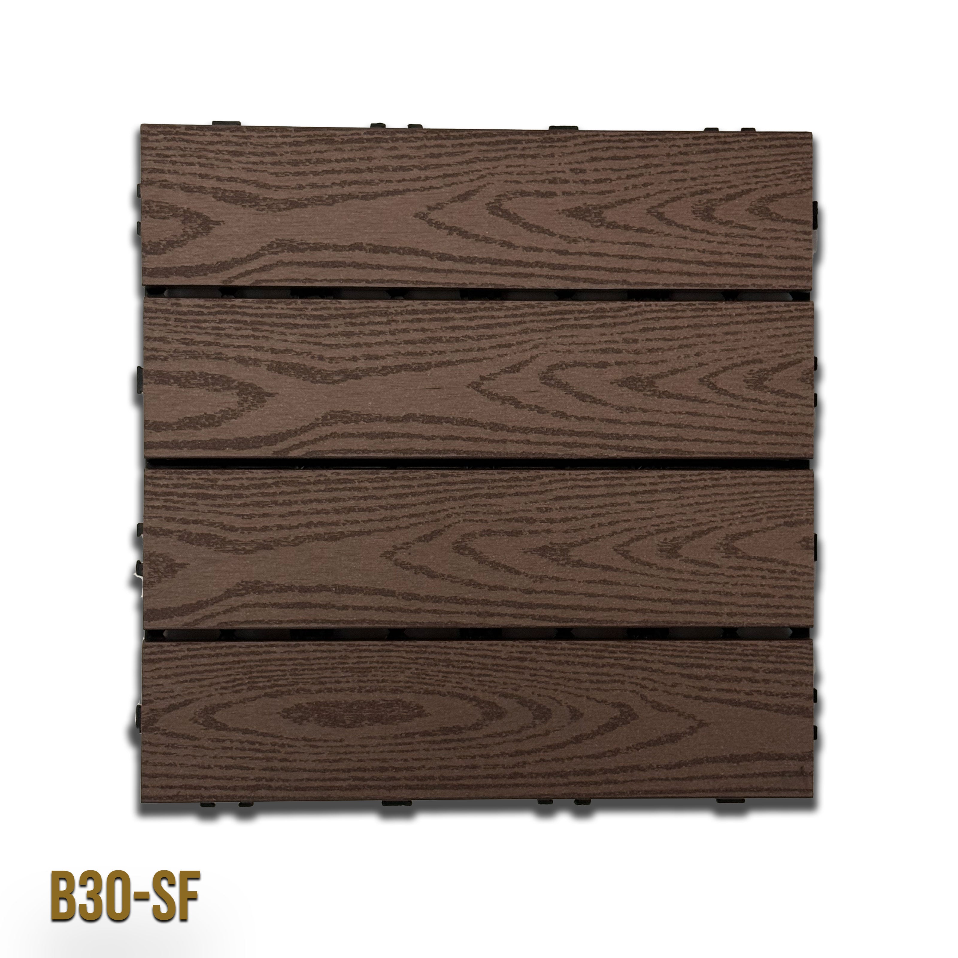 1mq (11 pezzi) di Pavimento Quadrotte in decking WPC da esterno 30X30cm (sp.2cm) inclusa struttura CLICK - Eternal Parquet