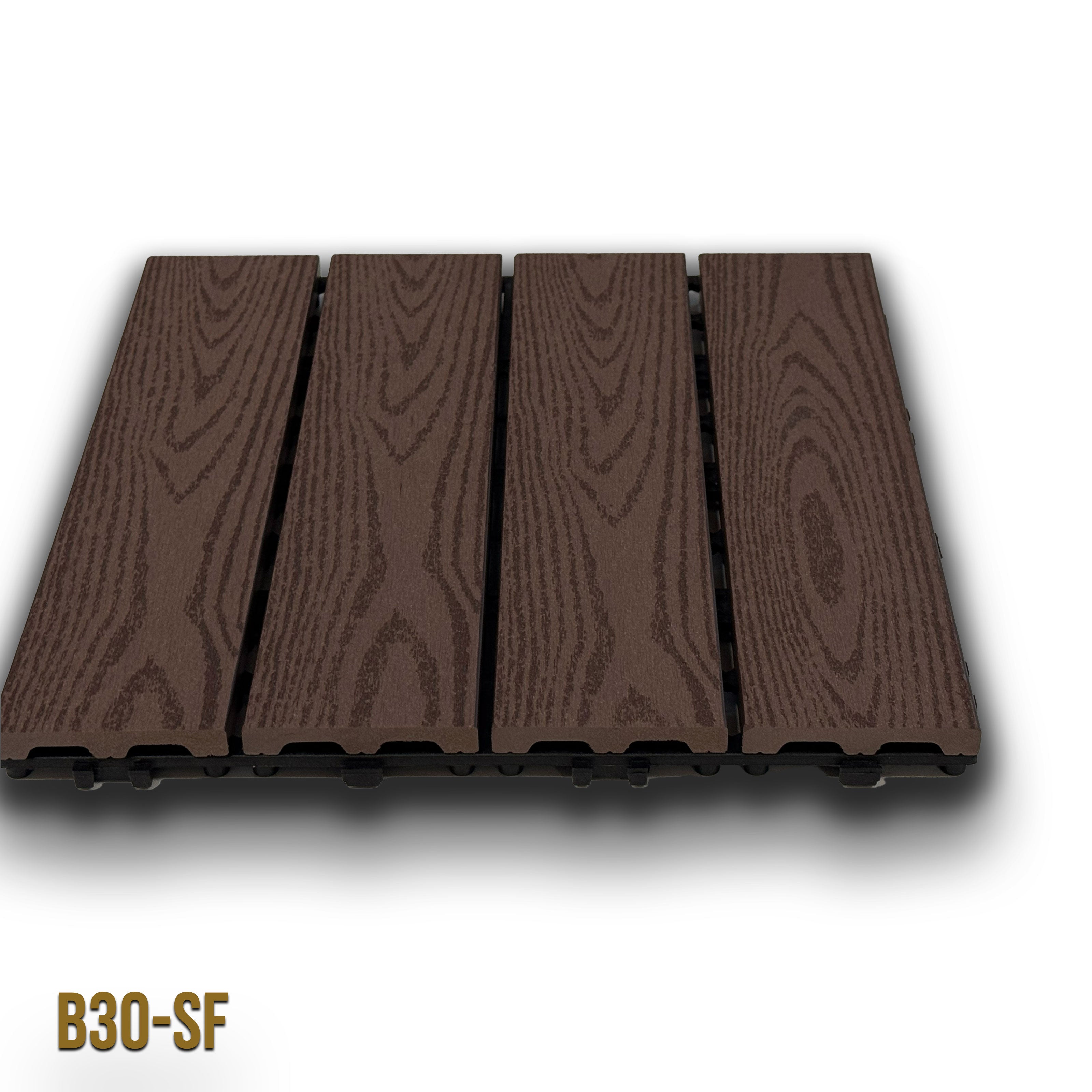 1mq (11 pezzi) di Pavimento Quadrotte in decking WPC da esterno 30X30cm (sp.2cm) inclusa struttura CLICK - Eternal Parquet