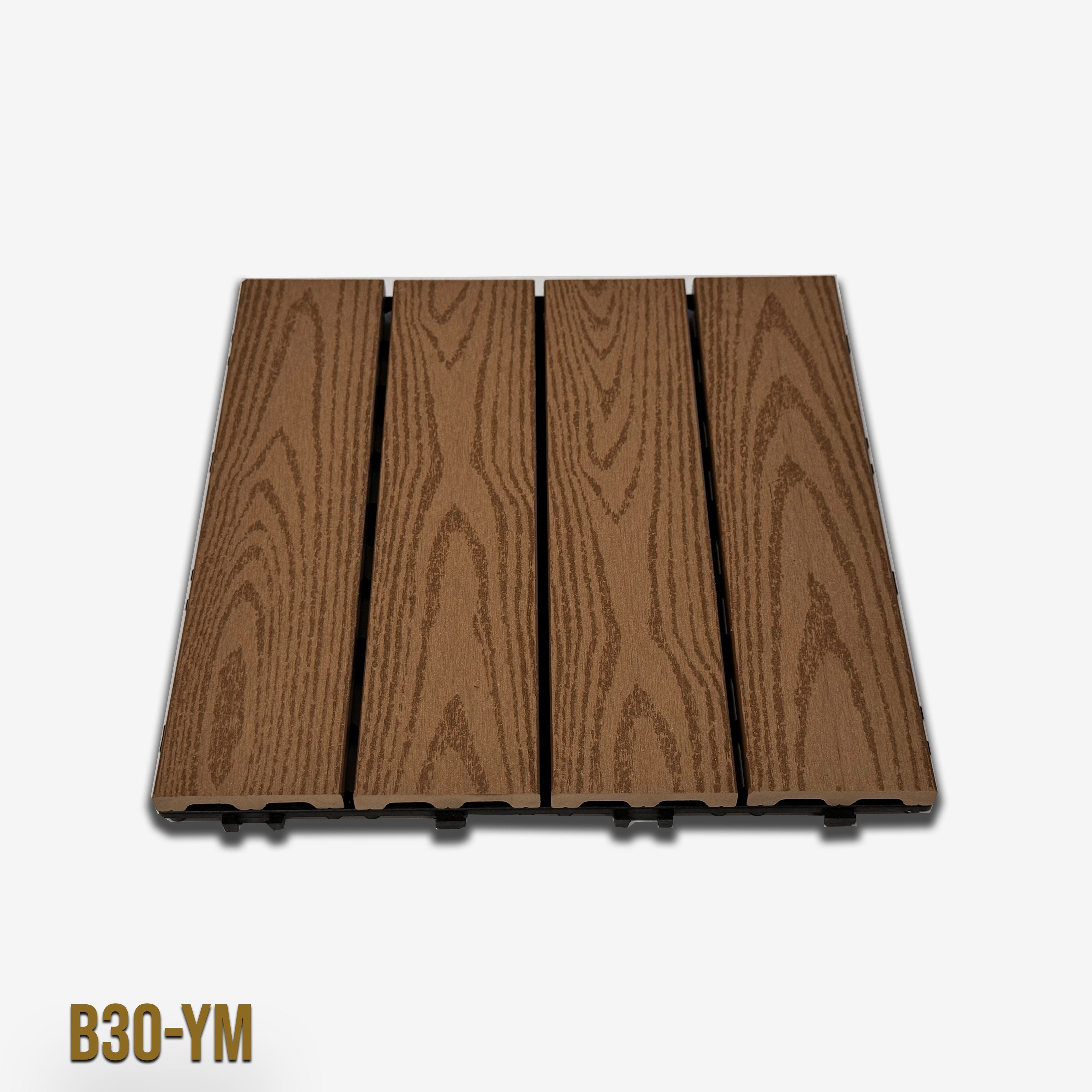 1mq (11 pezzi) di Pavimento Quadrotte in decking WPC da esterno 30X30cm (sp.2cm) inclusa struttura CLICK - Eternal Parquet