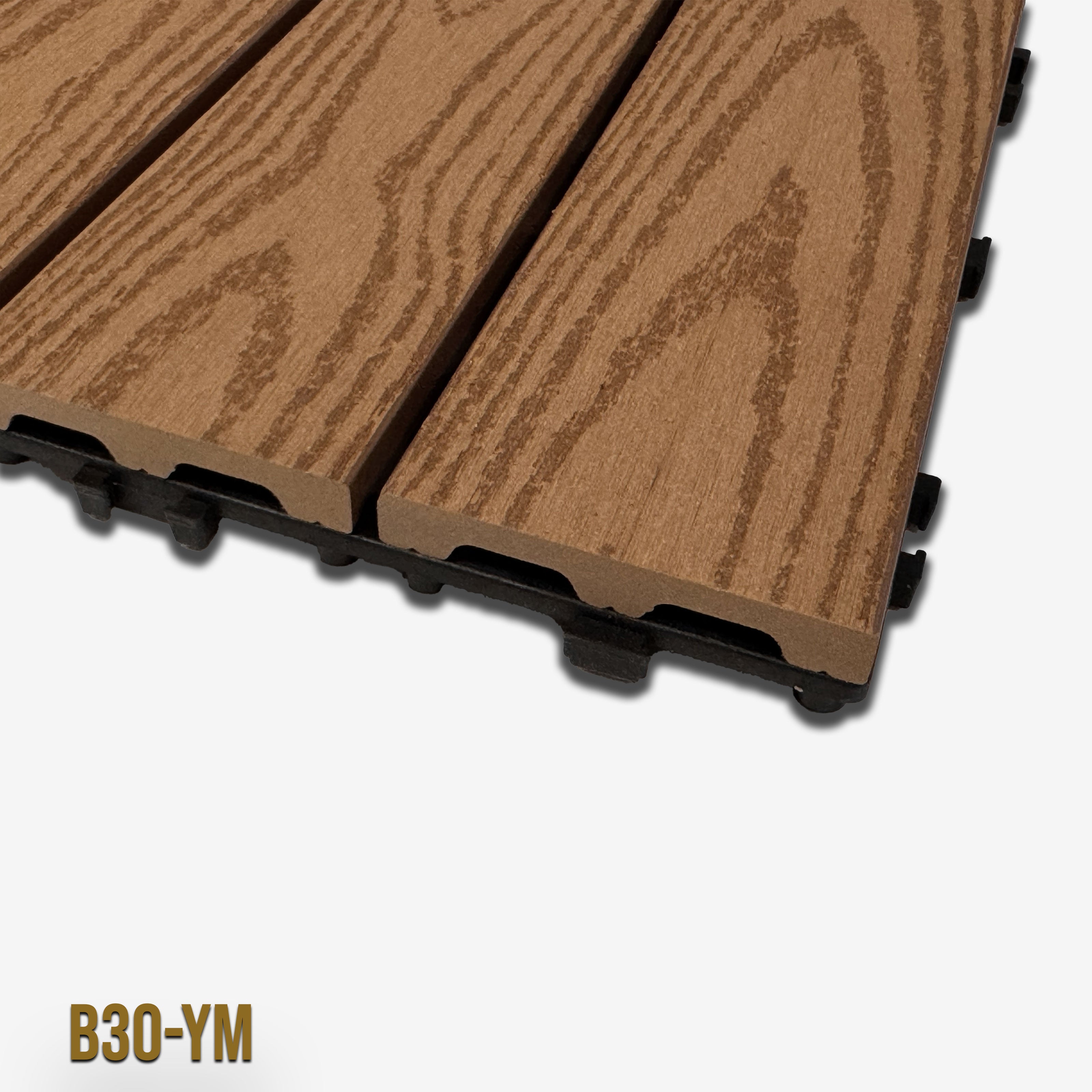 1mq (11 pezzi) di Pavimento Quadrotte in decking WPC da esterno 30X30cm (sp.2cm) inclusa struttura CLICK - Eternal Parquet