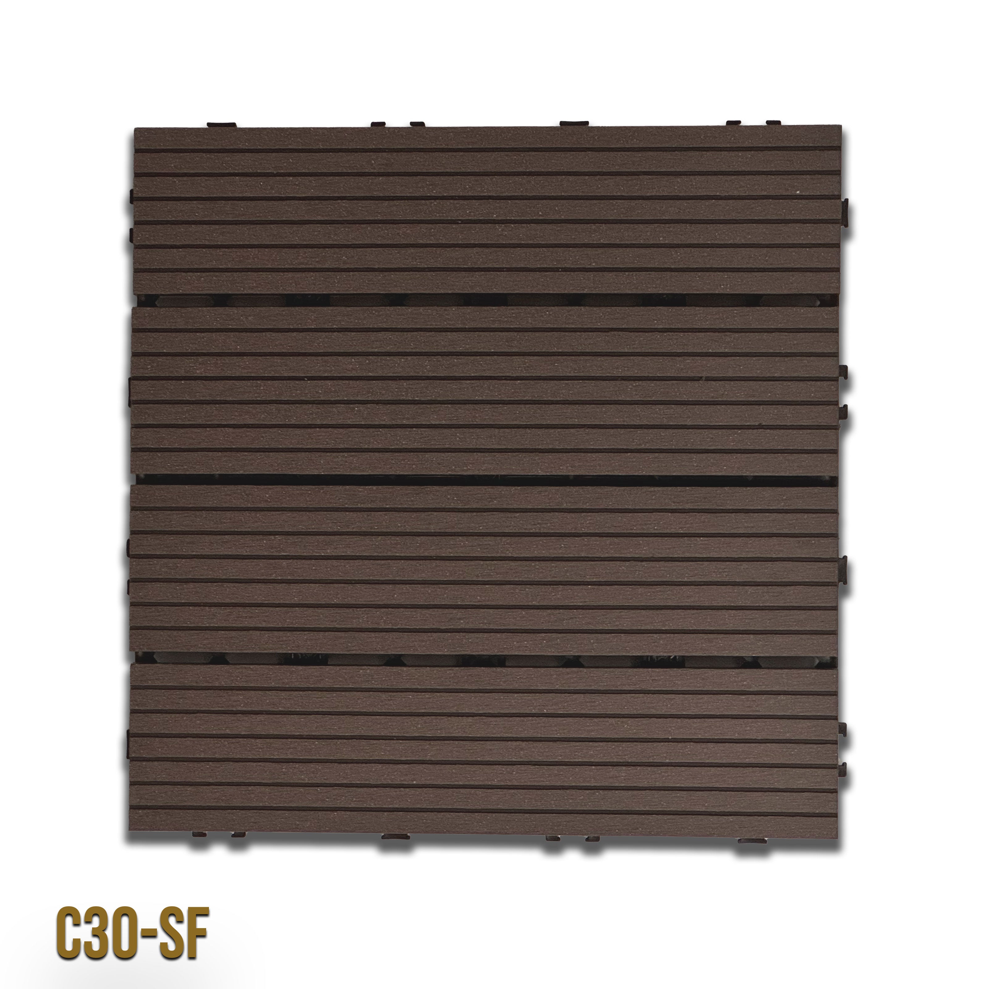 1mq (11 pezzi) di Pavimento Quadrotte in decking WPC da esterno 30X30cm (sp.2cm) inclusa struttura CLICK - Eternal Parquet