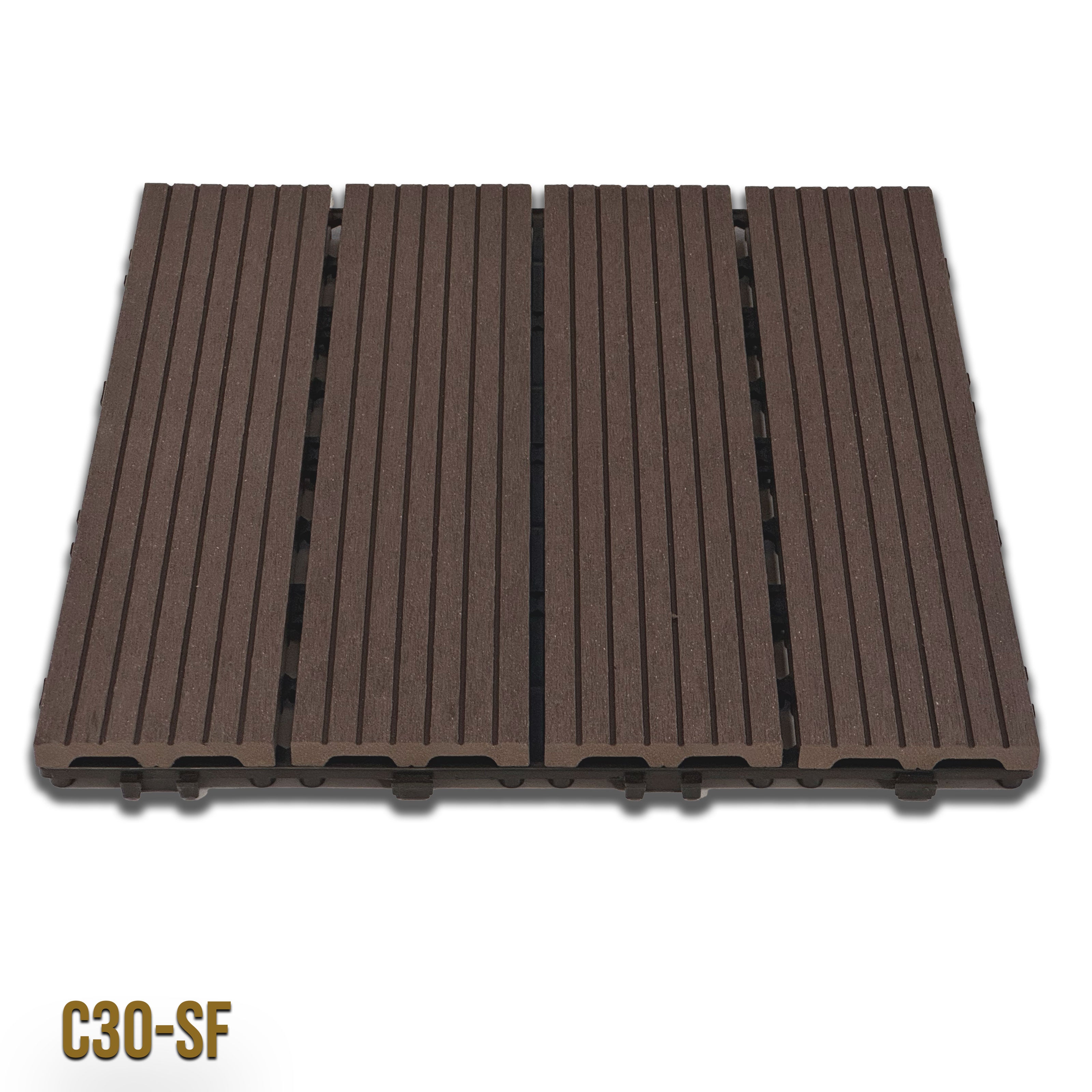 1mq (11 pezzi) di Pavimento Quadrotte in decking WPC da esterno 30X30cm (sp.2cm) inclusa struttura CLICK - Eternal Parquet