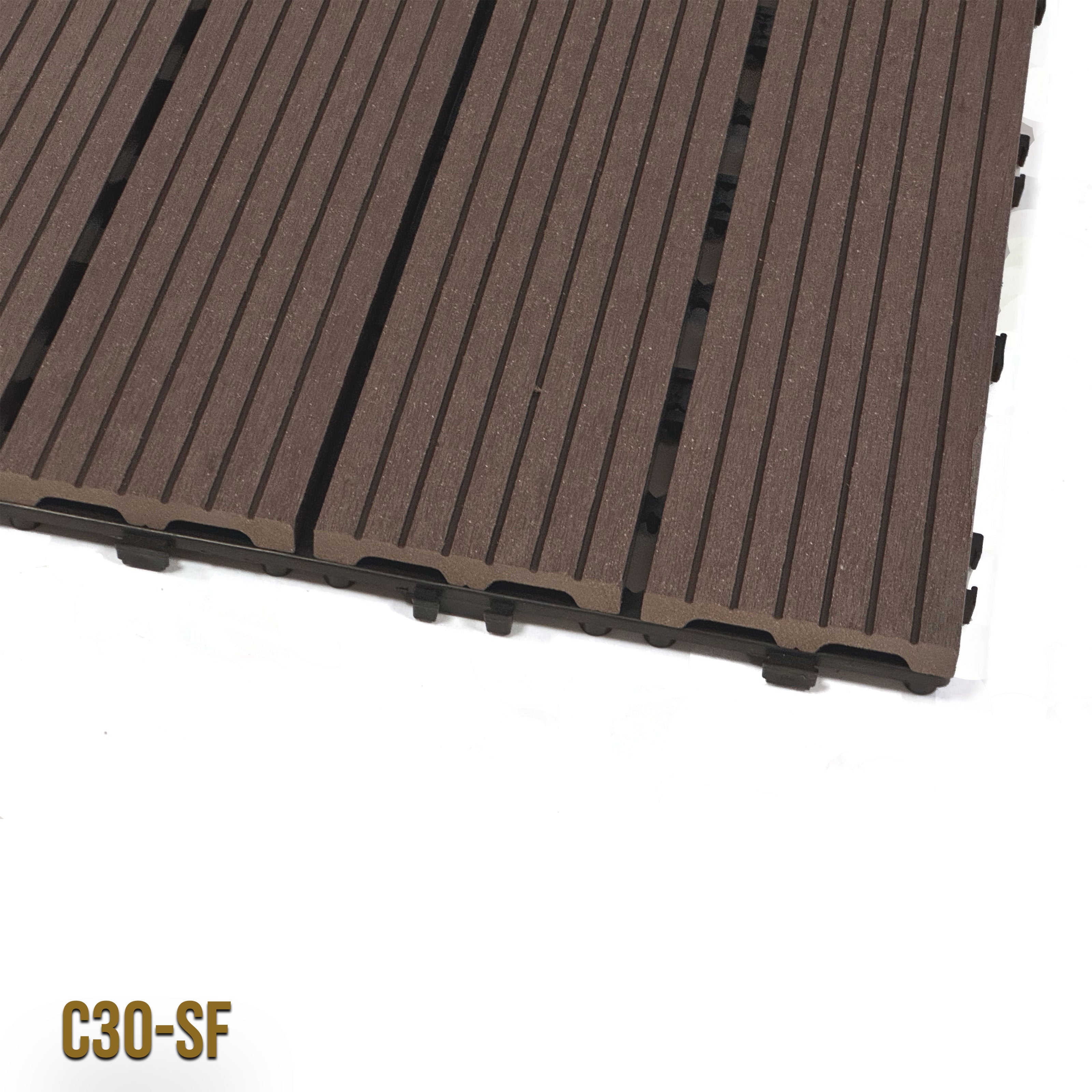 1mq (11 pezzi) di Pavimento Quadrotte in decking WPC da esterno 30X30cm (sp.2cm) inclusa struttura CLICK - Eternal Parquet