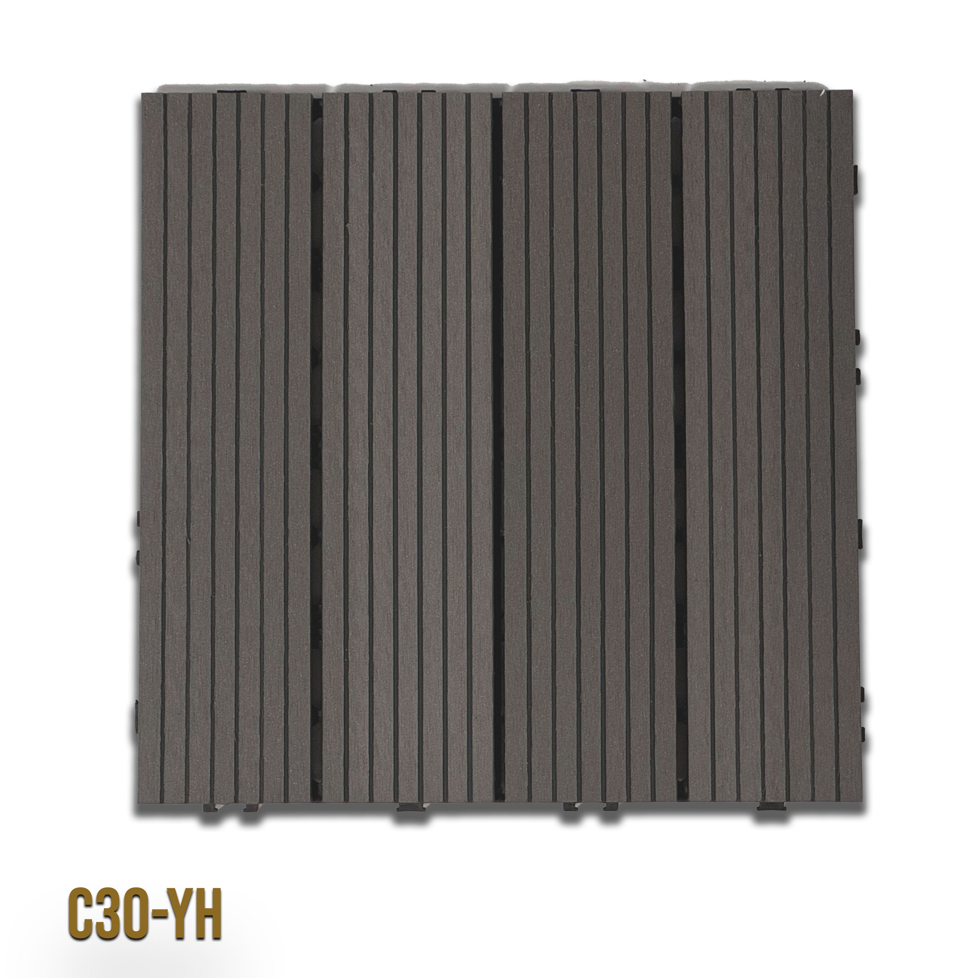 1mq (11 pezzi) di Pavimento Quadrotte in decking WPC da esterno 30X30cm (sp.2cm) inclusa struttura CLICK - Eternal Parquet