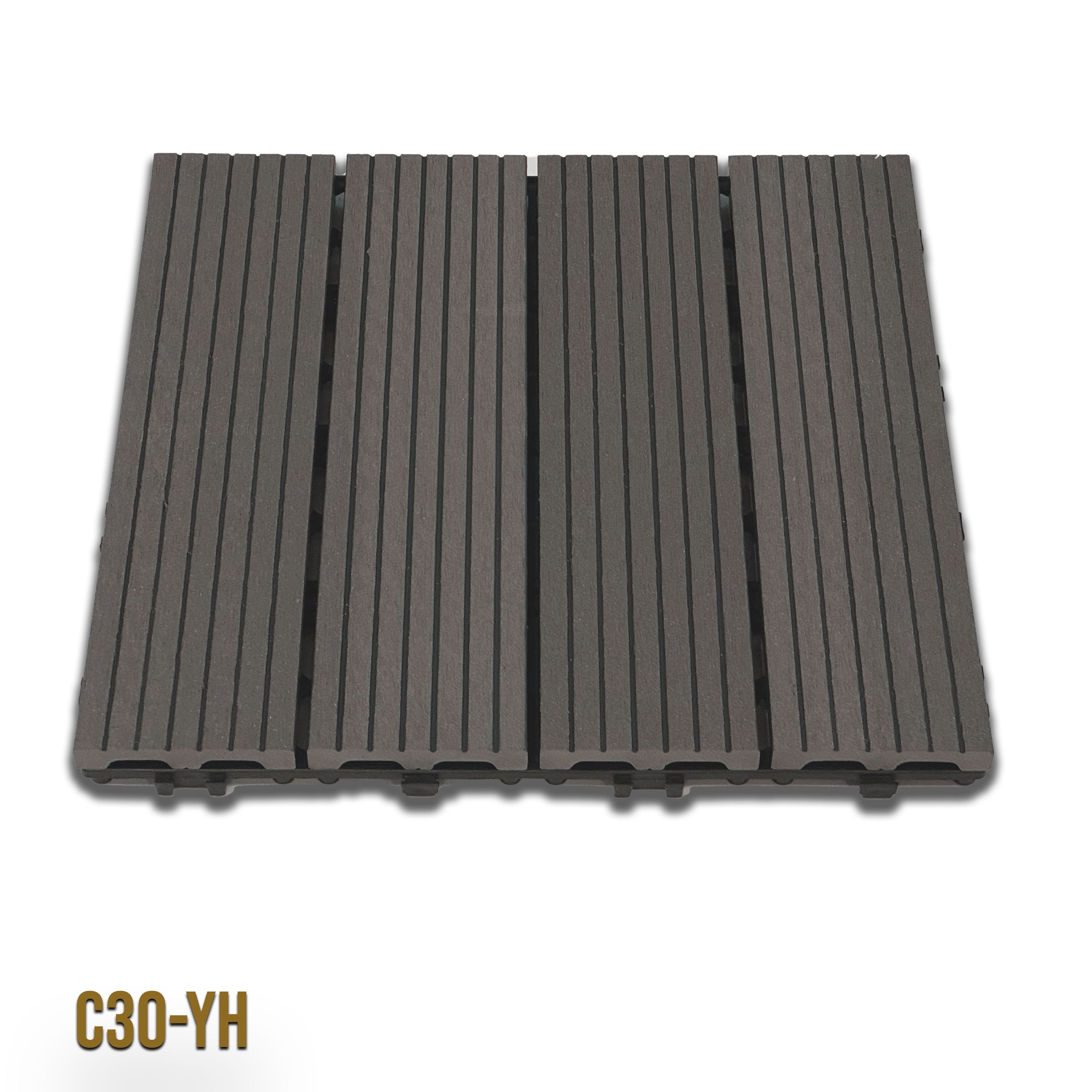 1mq (11 pezzi) di Pavimento Quadrotte in decking WPC da esterno 30X30cm (sp.2cm) inclusa struttura CLICK - Eternal Parquet