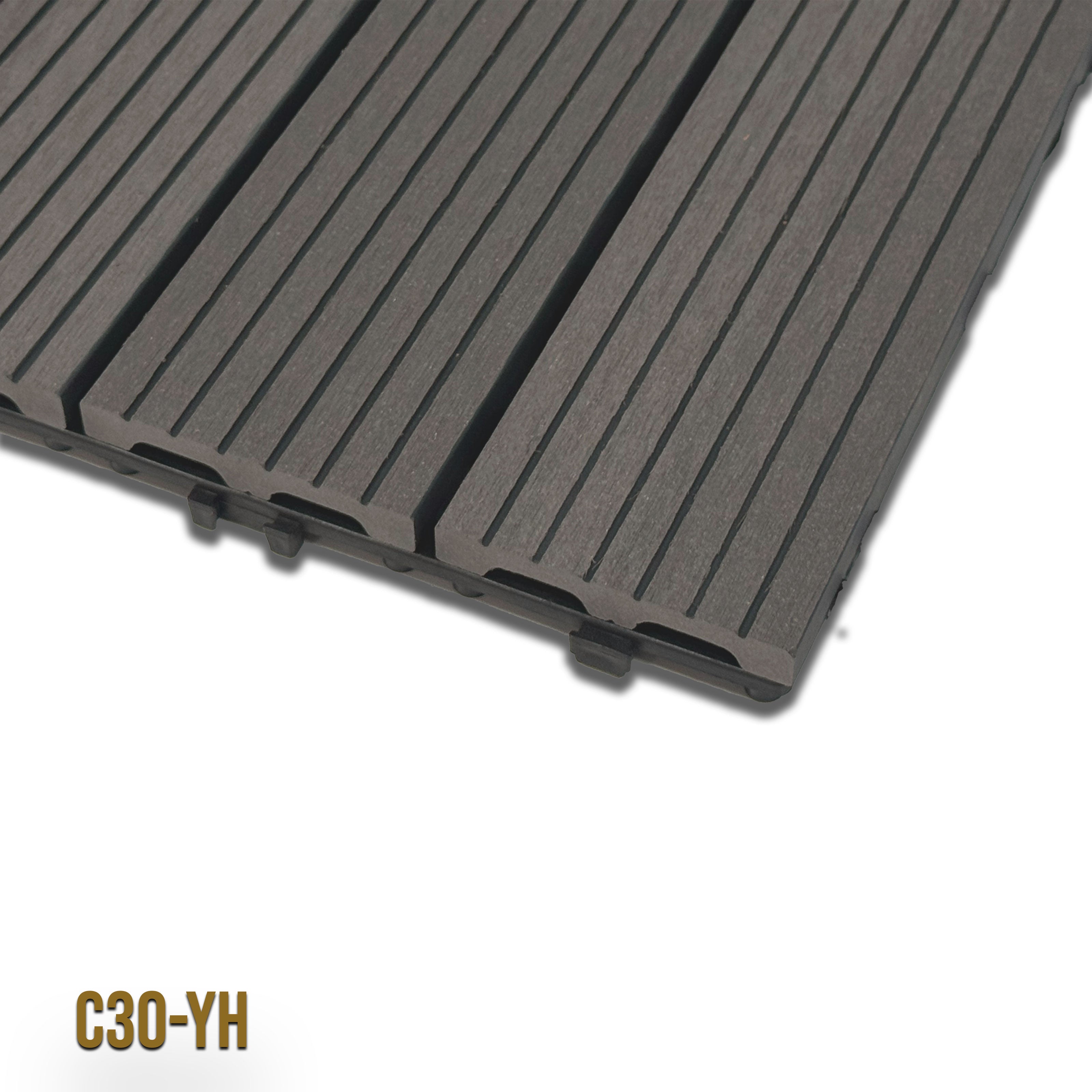 1mq (11 pezzi) di Pavimento Quadrotte in decking WPC da esterno 30X30cm (sp.2cm) inclusa struttura CLICK - Eternal Parquet