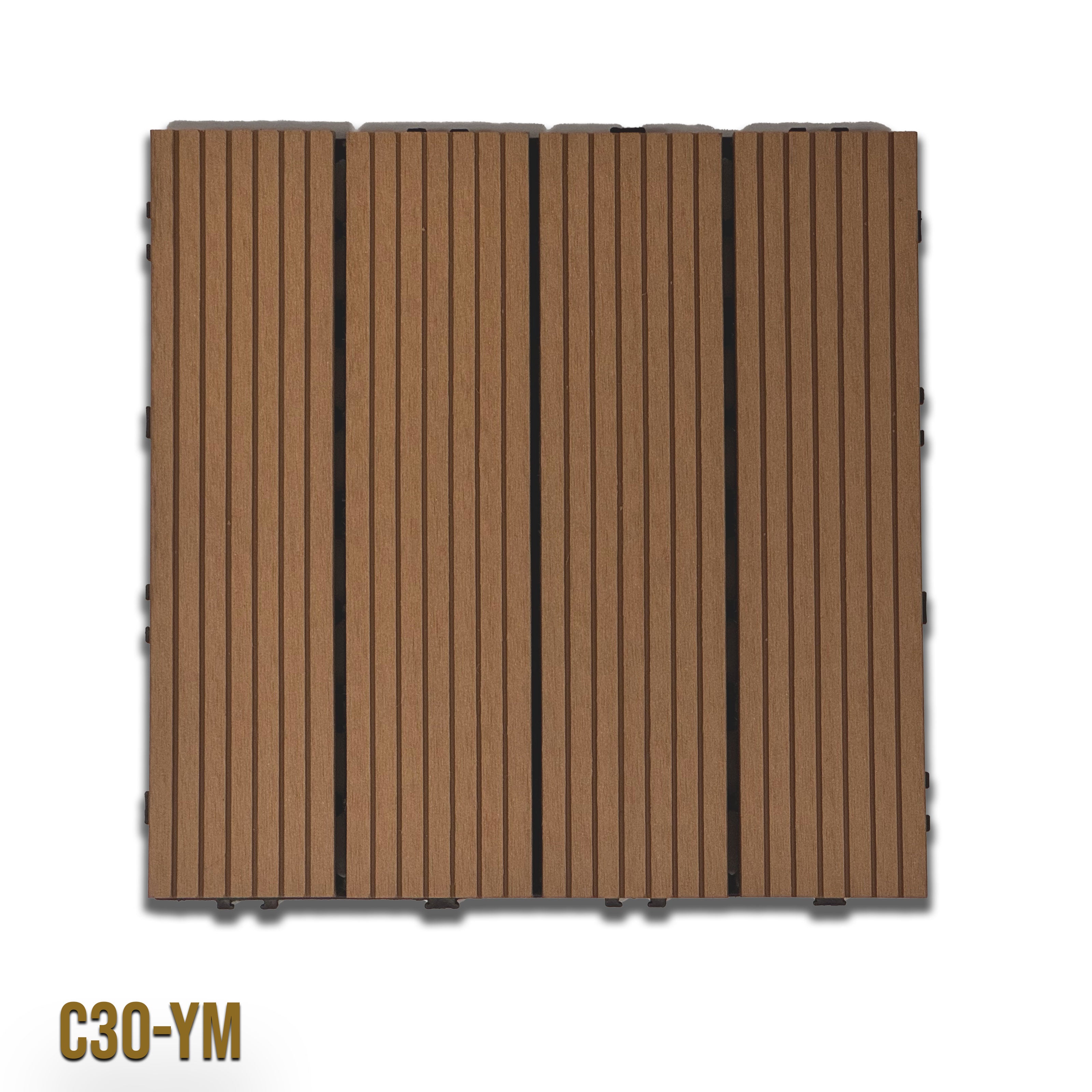 1mq (11 pezzi) di Pavimento Quadrotte in decking WPC da esterno 30X30cm (sp.2cm) inclusa struttura CLICK - Eternal Parquet