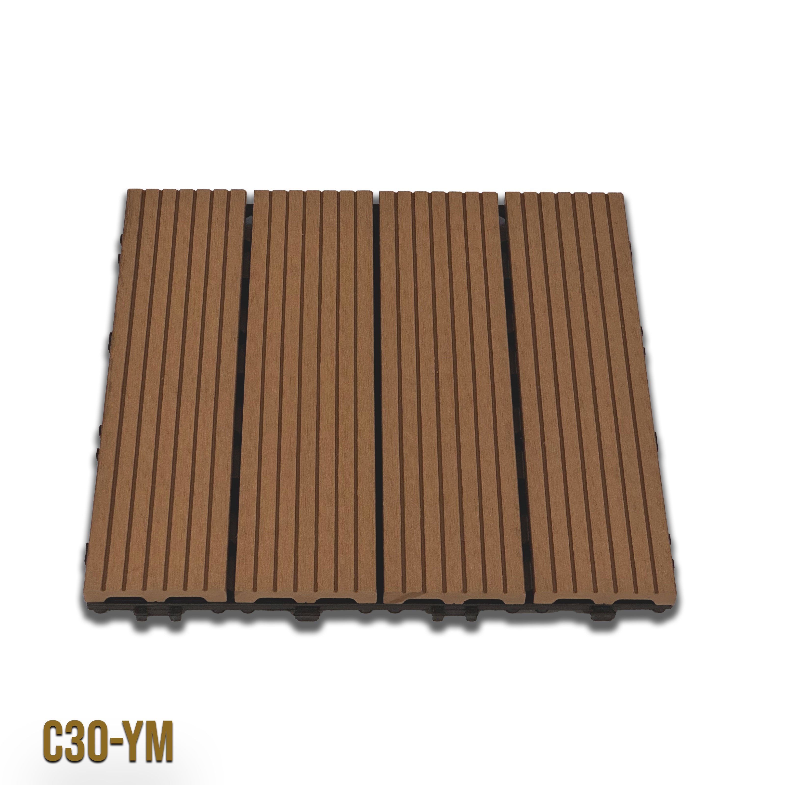 1mq (11 pezzi) di Pavimento Quadrotte in decking WPC da esterno 30X30cm (sp.2cm) inclusa struttura CLICK - Eternal Parquet