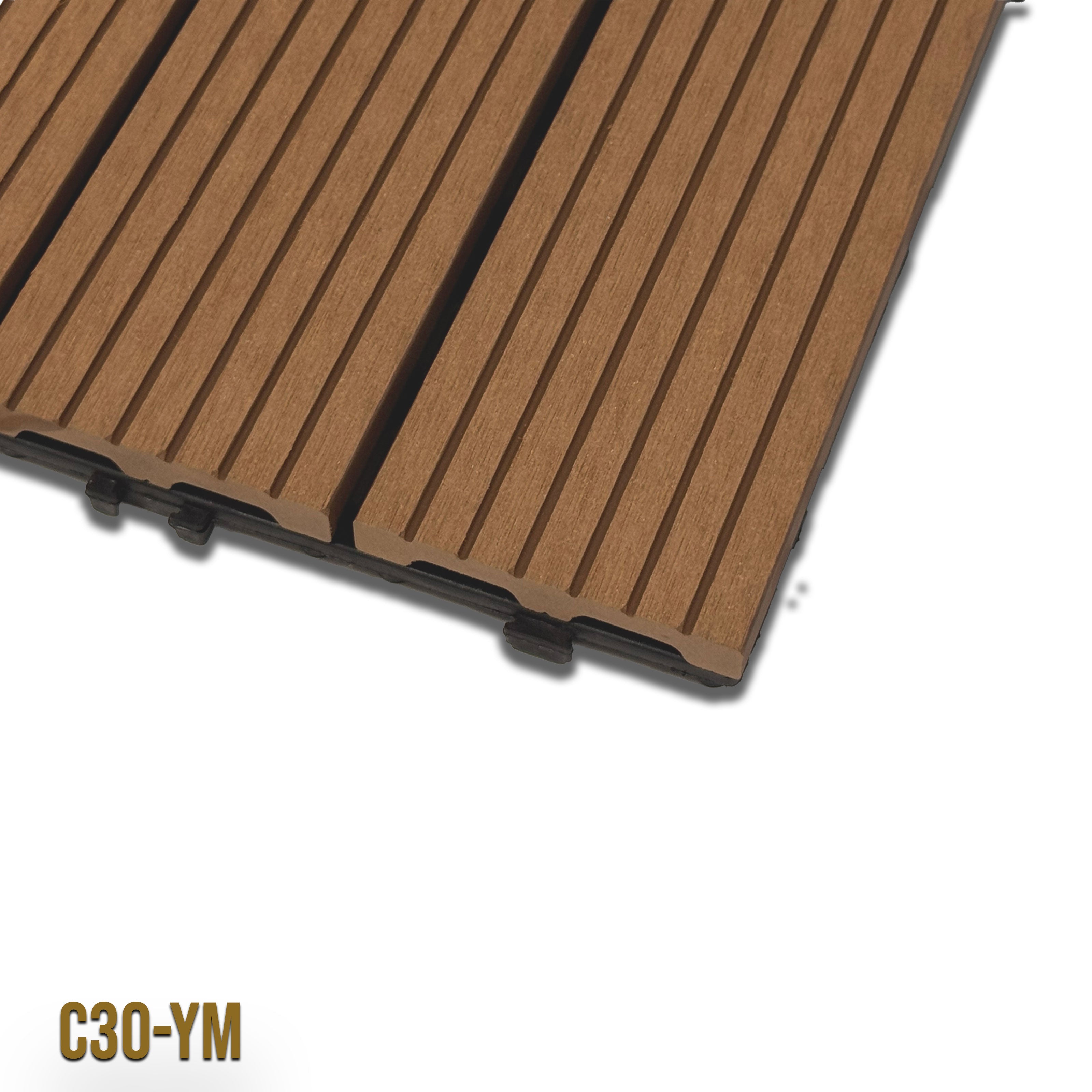 1mq (11 pezzi) di Pavimento Quadrotte in decking WPC da esterno 30X30cm (sp.2cm) inclusa struttura CLICK - Eternal Parquet