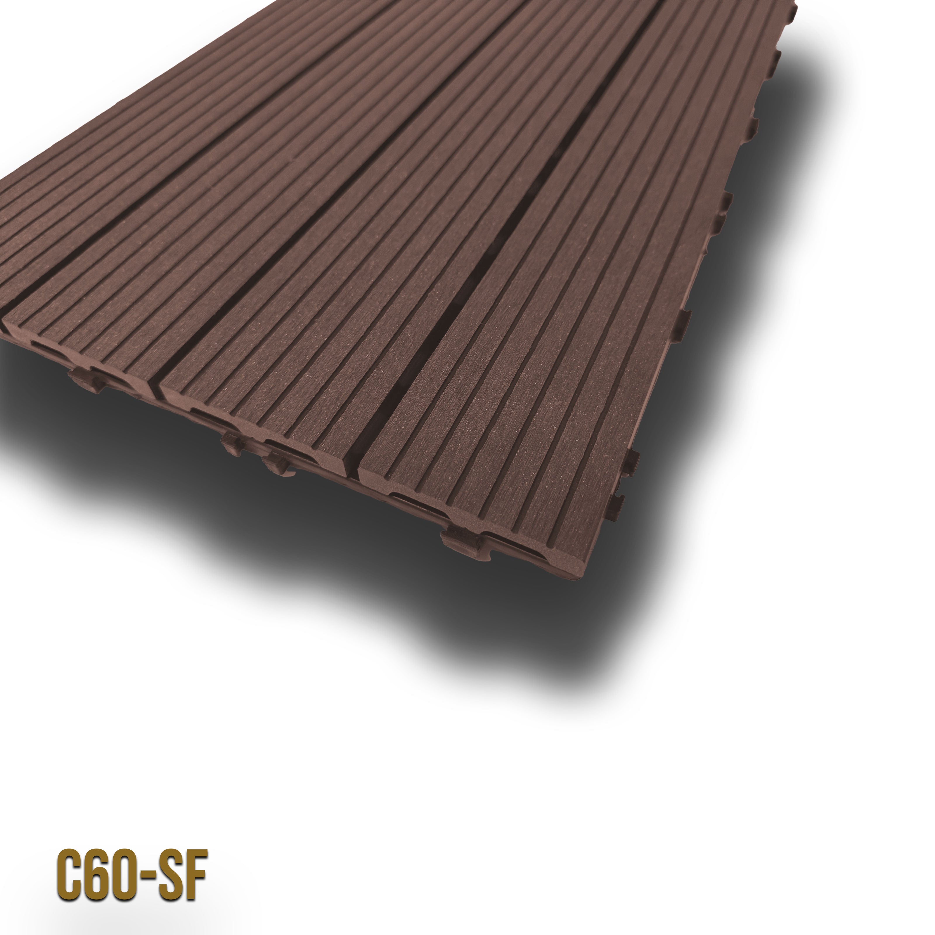 2mq (11 pezzi) di Pavimento Quadrotte in decking WPC da esterno 60X30cm (sp.2cm) inclusa struttura CLICK - Eternal Parquet