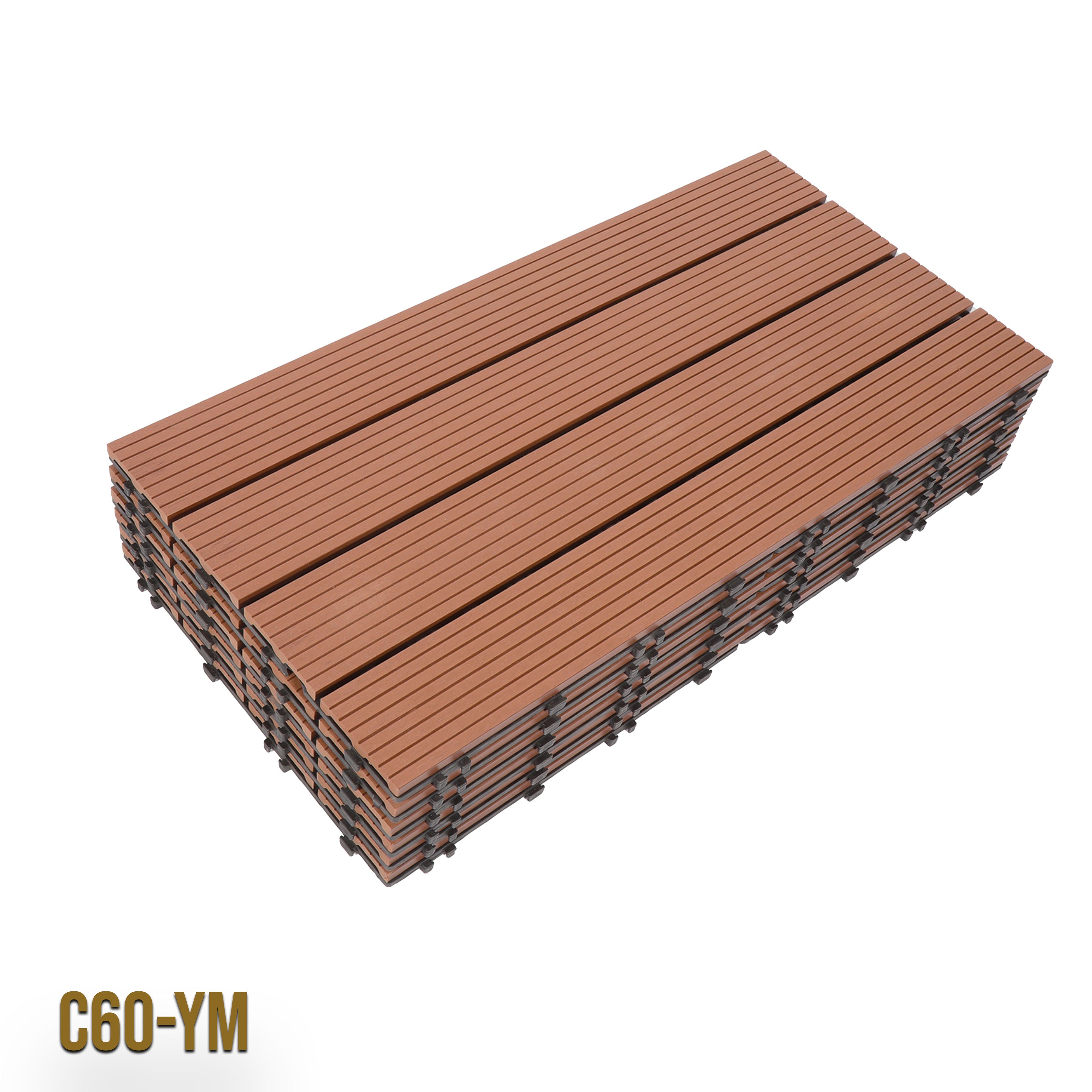 2mq (11 pezzi) di Pavimento Quadrotte in decking WPC da esterno 60X30cm (sp.2cm) inclusa struttura CLICK - Eternal Parquet