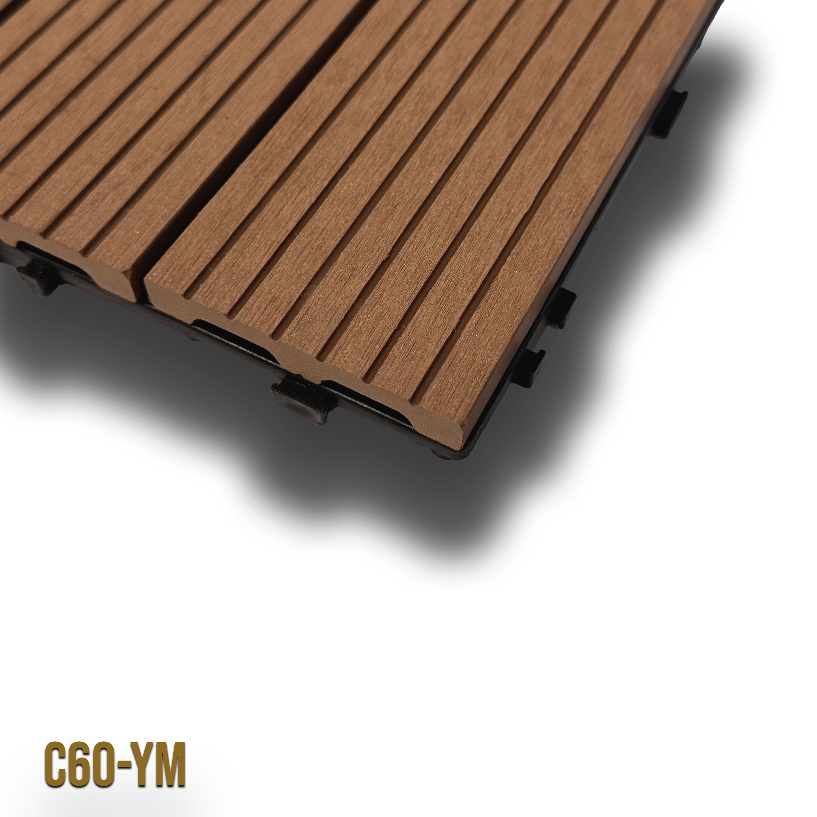 2mq (11 pezzi) di Pavimento Quadrotte in decking WPC da esterno 60X30cm (sp.2cm) inclusa struttura CLICK - Eternal Parquet