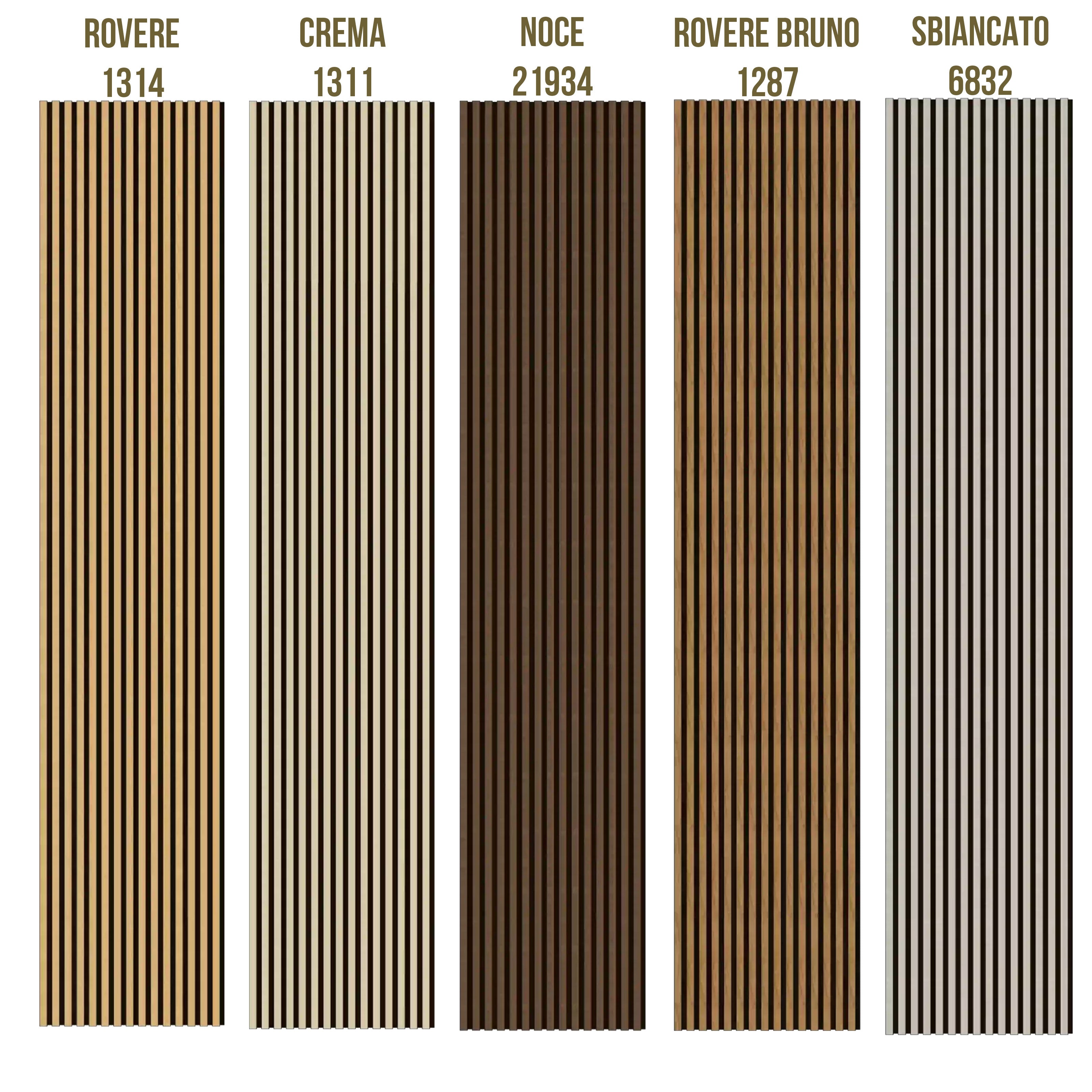 €49,90al mq - pacco da 3,6mq (due aste) 22x600x3000mm di Rivestimento ACUSTICO Pet e polimeri LAMELLI vari decori - Eternal Parquet