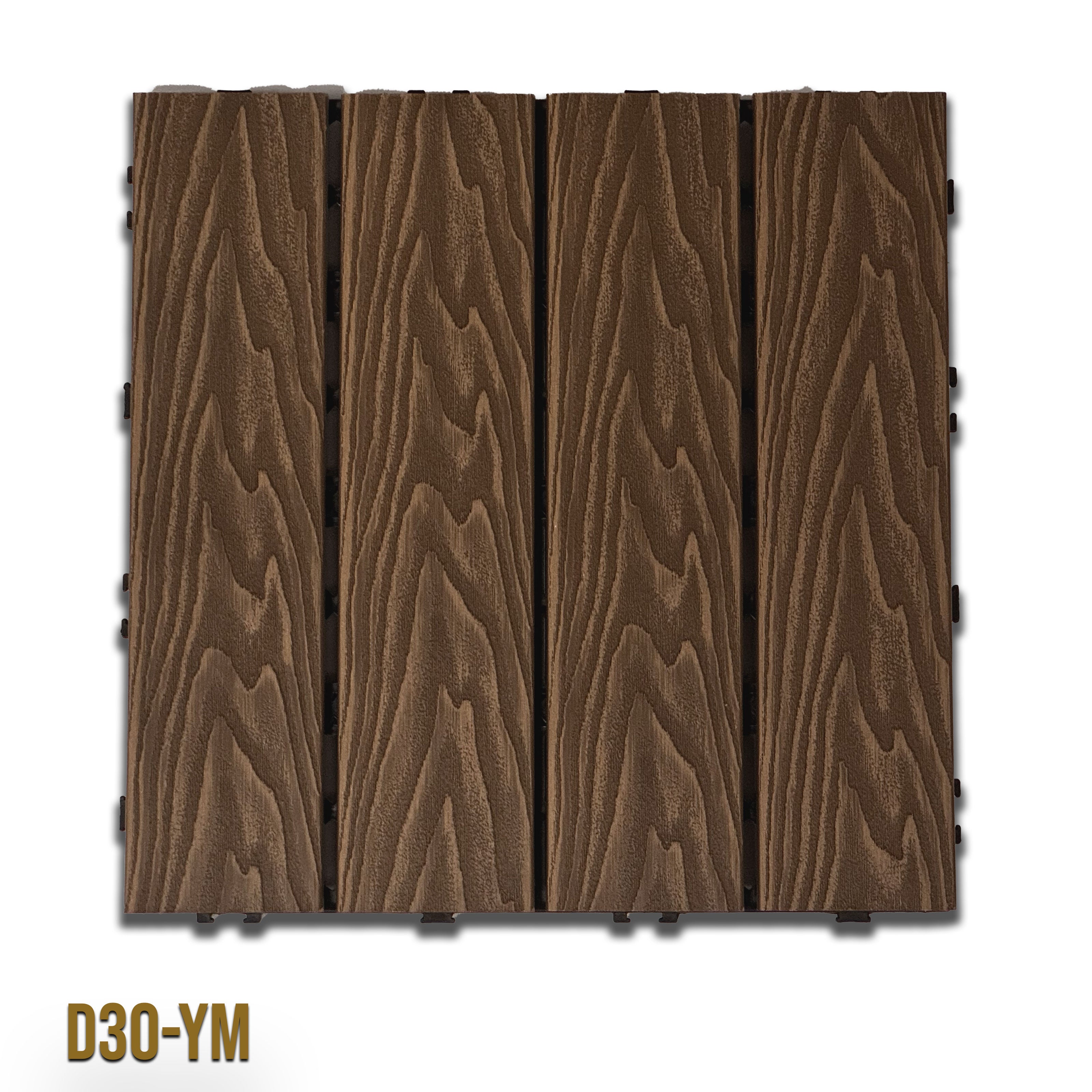 1mq (11 pezzi) di Pavimento Quadrotte in decking WPC da esterno 30X30cm (sp.2cm) inclusa struttura CLICK - Eternal Parquet