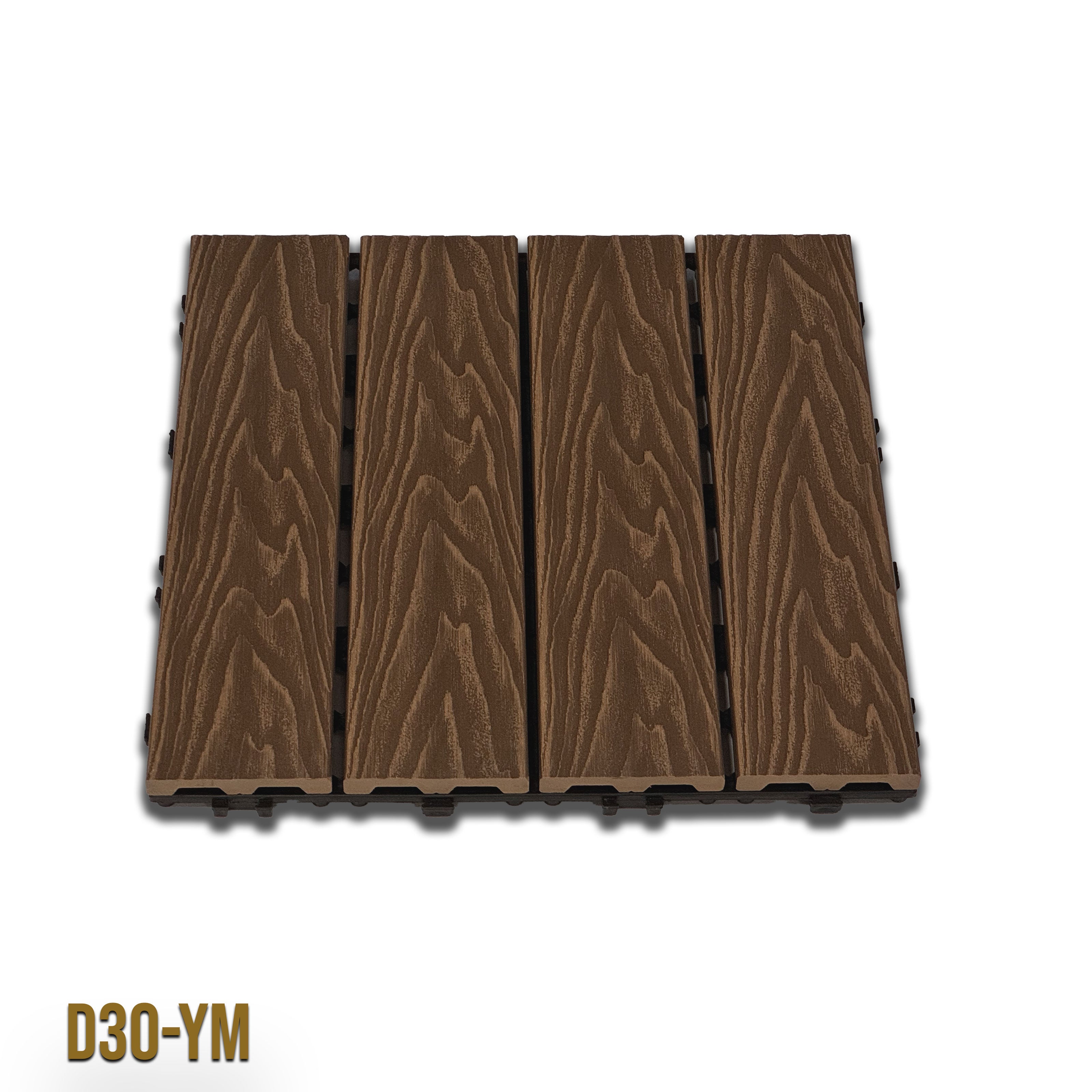 1mq (11 pezzi) di Pavimento Quadrotte in decking WPC da esterno 30X30cm (sp.2cm) inclusa struttura CLICK - Eternal Parquet