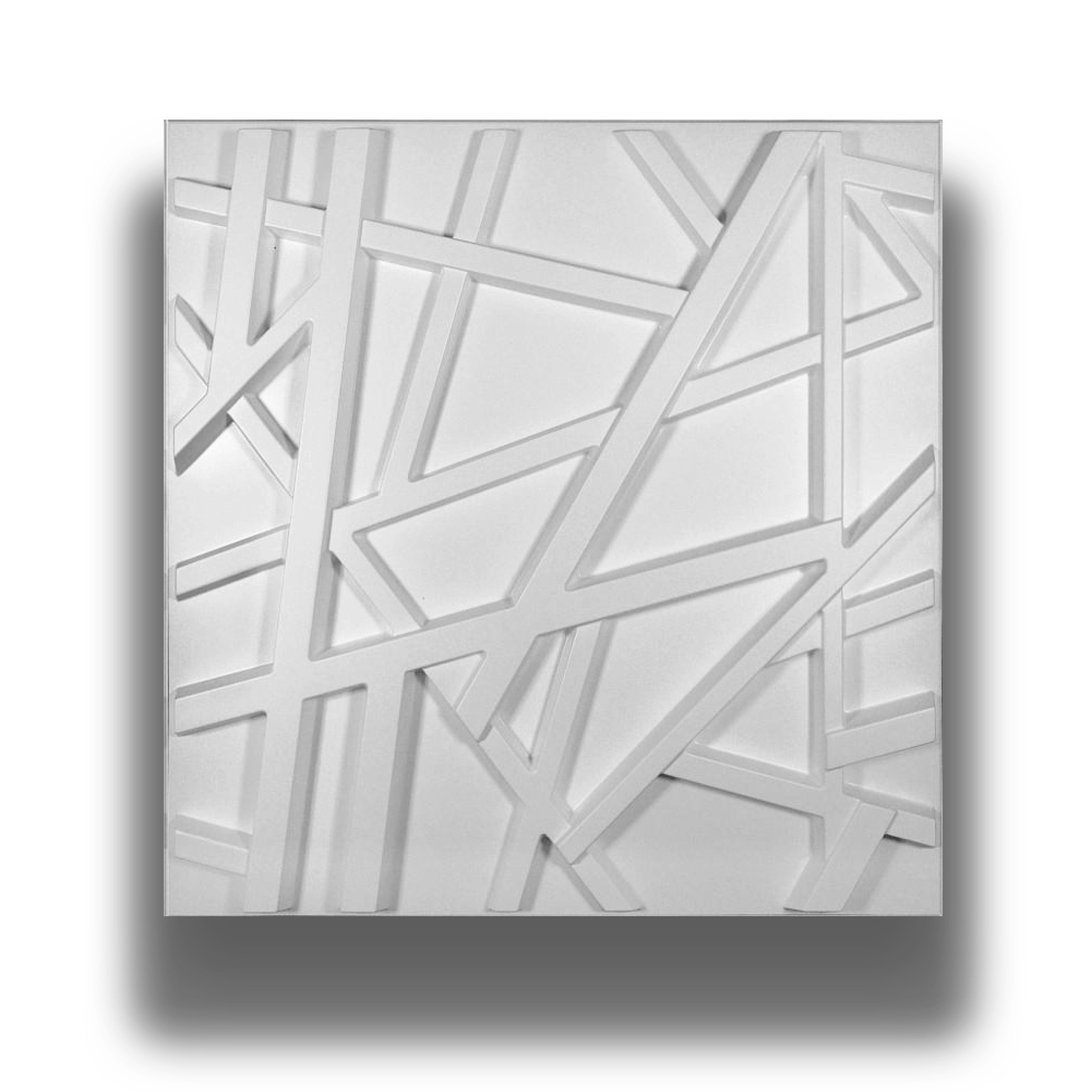 €3,49 pannello per boiserie a parete, rivestimento cassonato a soffitto e porte in PVC 3D 50X50cm mod. GRID - Eternal Parquet