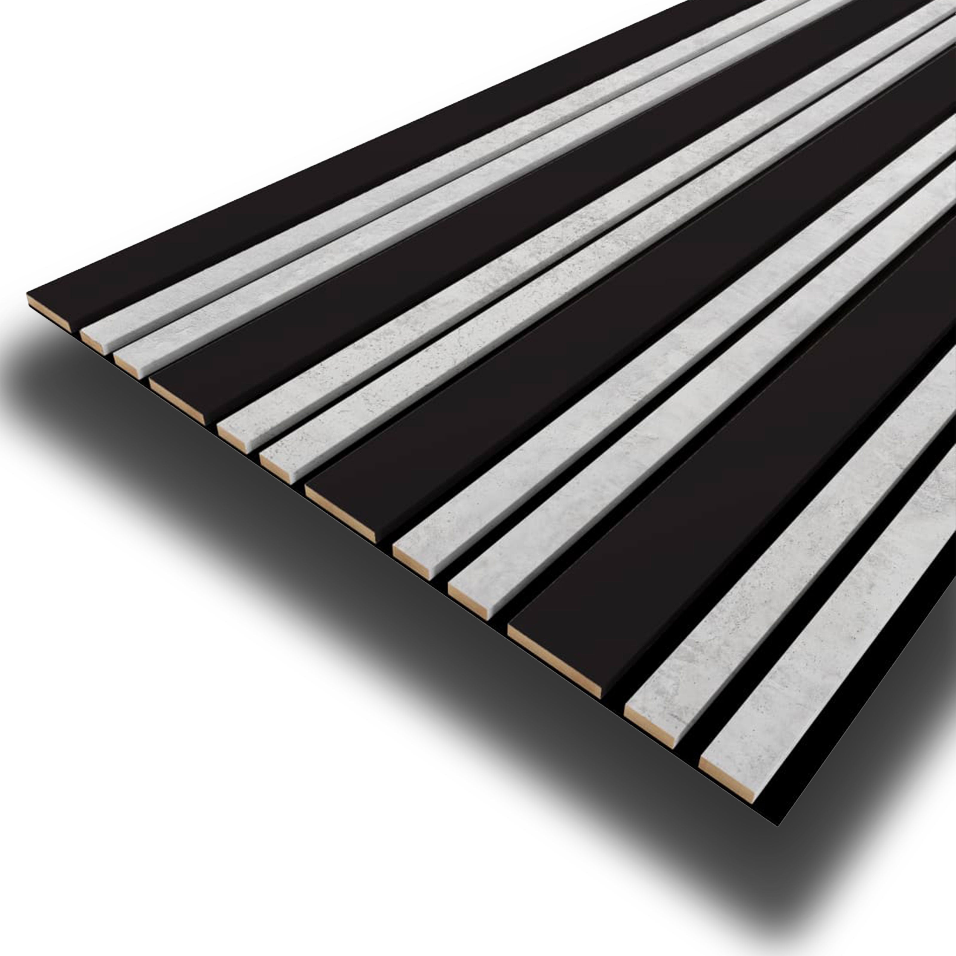 Pannello ACUSTICO arrotolabile (1,66mq) a Lamelli in Fibra di legno mis. 9x600x2780mm BLACK + CHICAGO - Eternal Parquet