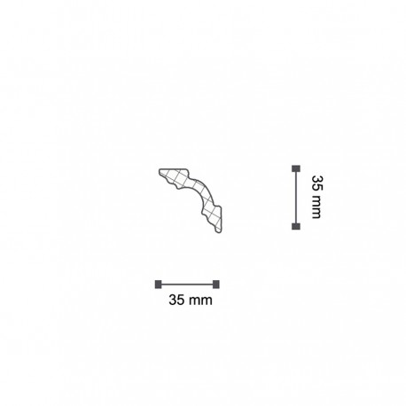 €0,49ml *** STOCK *** Pacco da 300ml di cornice decorativa in polistirene compatto XPS 35X35x2000 LD35C/K35 - Eternal Parquet