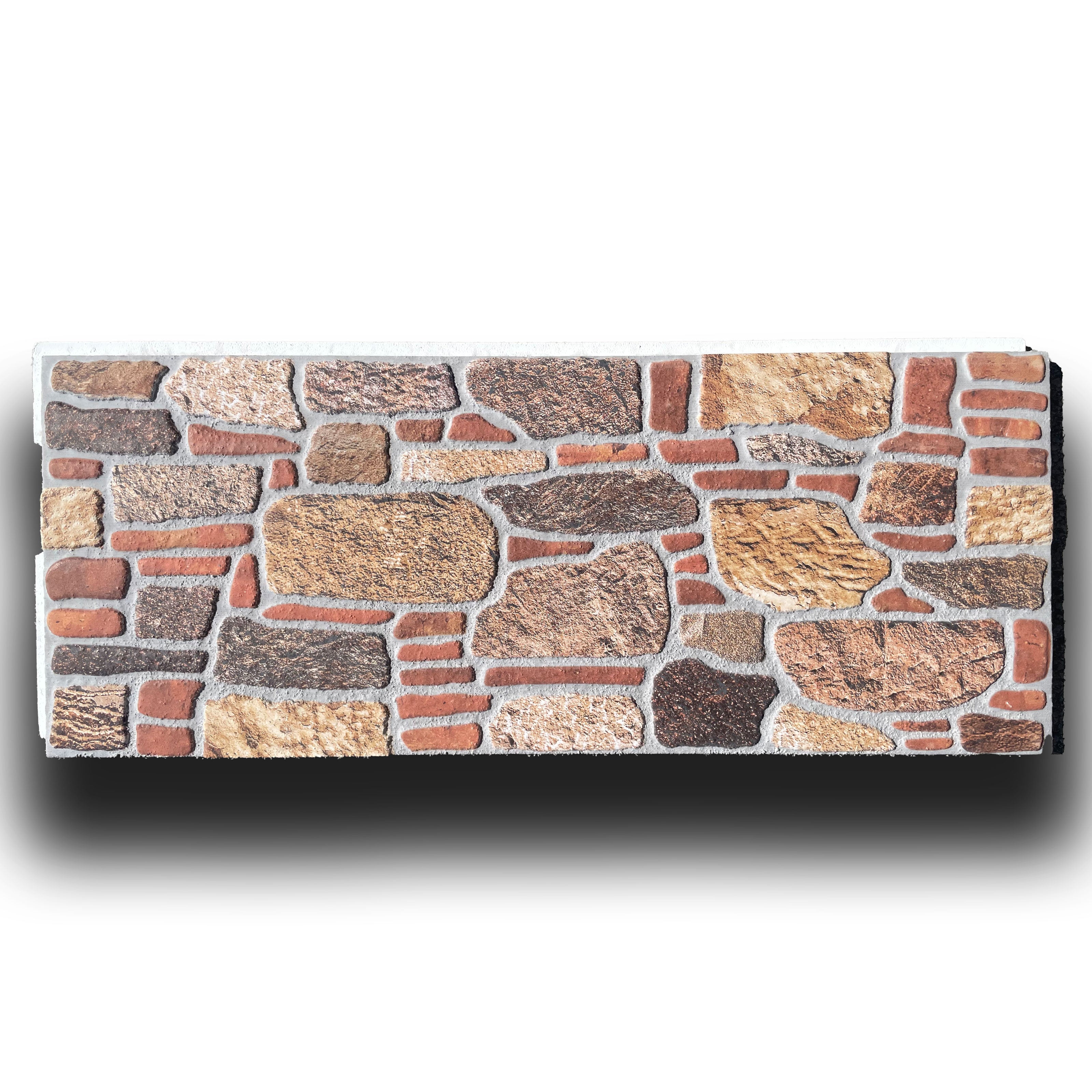 CAPPOTTO esterno - interno Pannello STYROFOAM e PIETRA MISTA 120x50cm spess. 4cm "con incastri" - Eternal Parquet