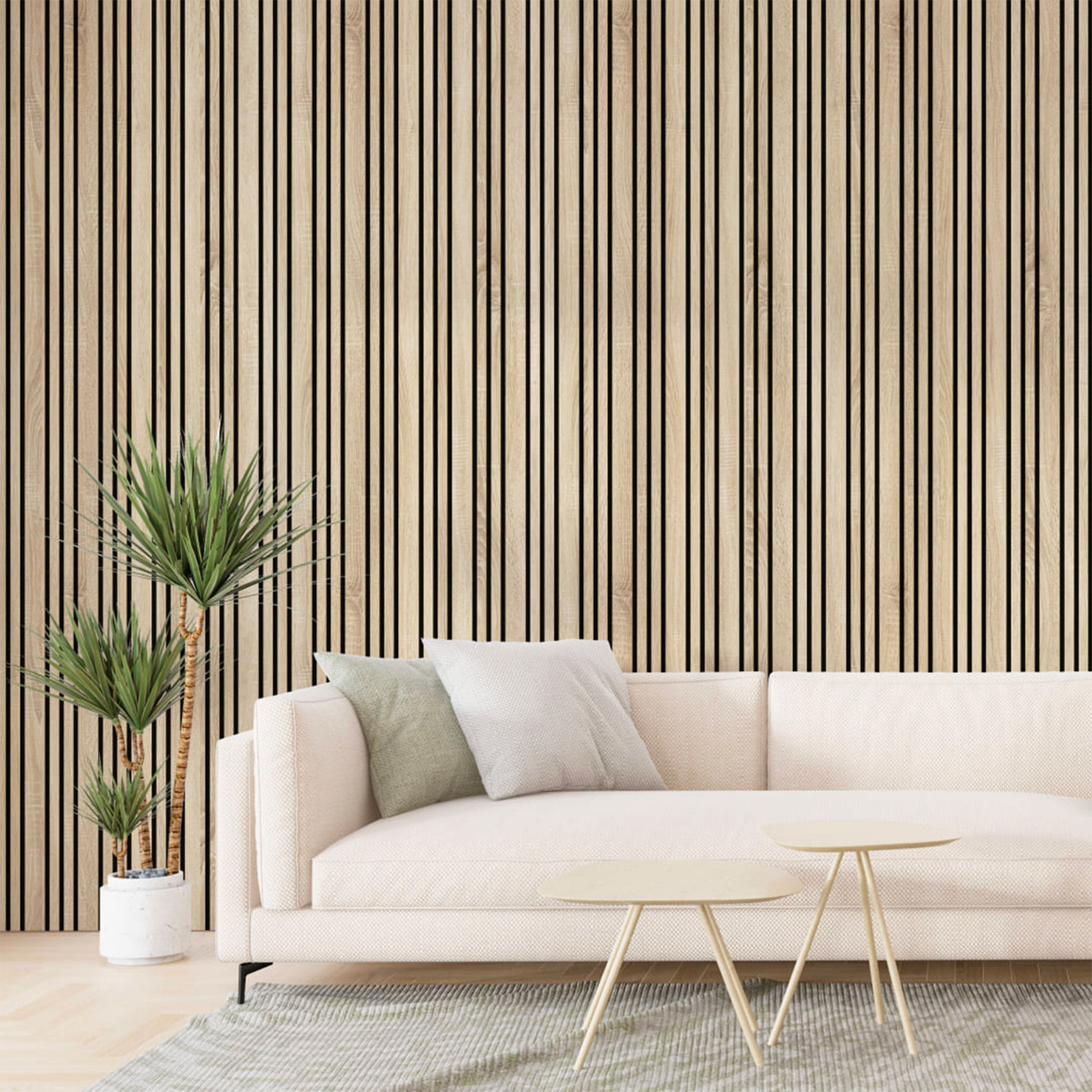 Pannello ACUSTICO arrotolabile (1,66mq) a Lamelli in Fibra di legno mis. 9x600x2780mm NATURALE - Eternal Parquet