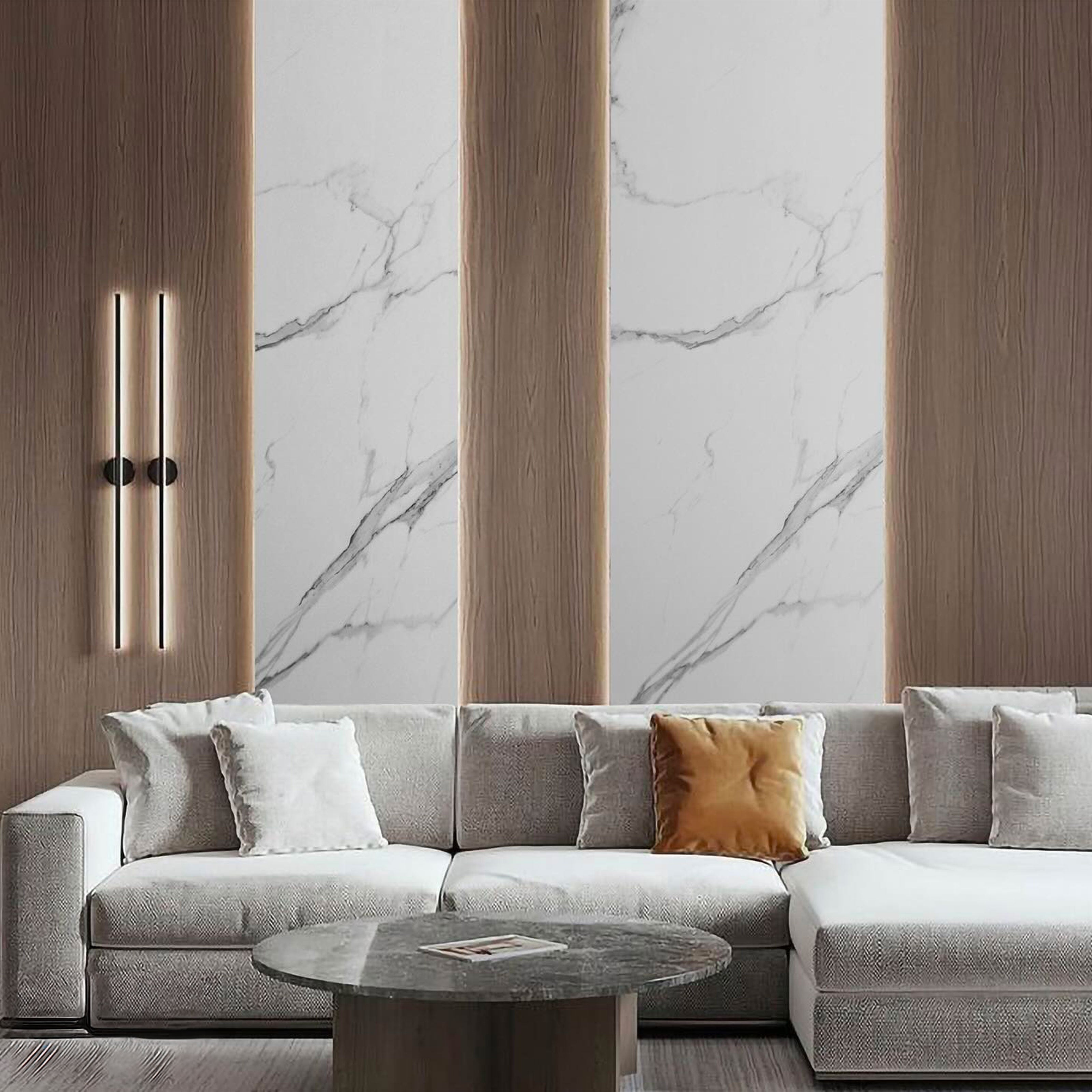 Pacco da n.4pz (2,9mq) Pannelli rivestimento in Polimeri Ultrarealistico effetto Marmo lucido 1220x600x4mm mod.POMPEI - Eternal Parquet