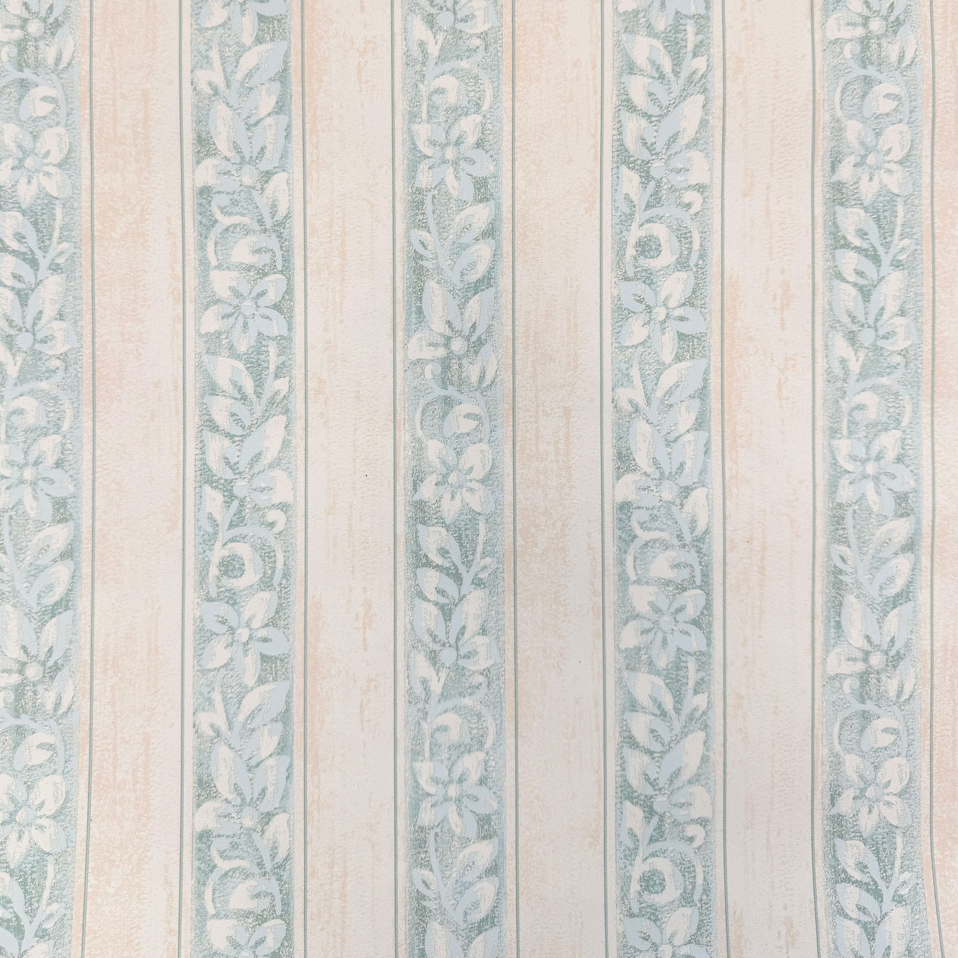 SUPER STOCK €0,56 al mq - Rotolo da 5,2mq (10x0,52mt) di Carta da Parati vinilica Top Quality lavabile RIGHE E FIORI - Eternal Parquet