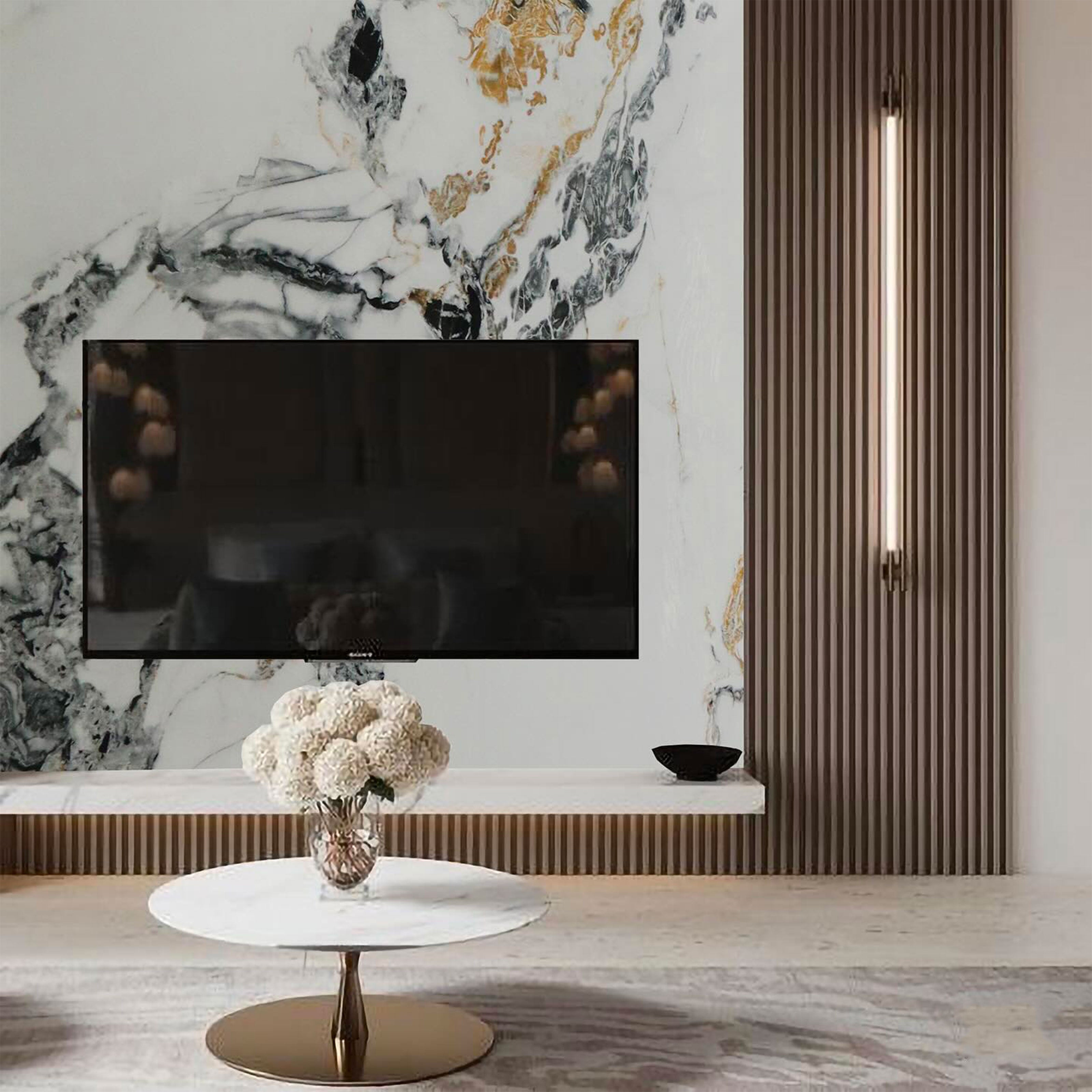 Pacco da n.4pz (2,9mq) Pannelli rivestimento in Polimeri Ultrarealistico effetto Marmo lucido 1220x600x4mm mod.SORRENTO - Eternal Parquet