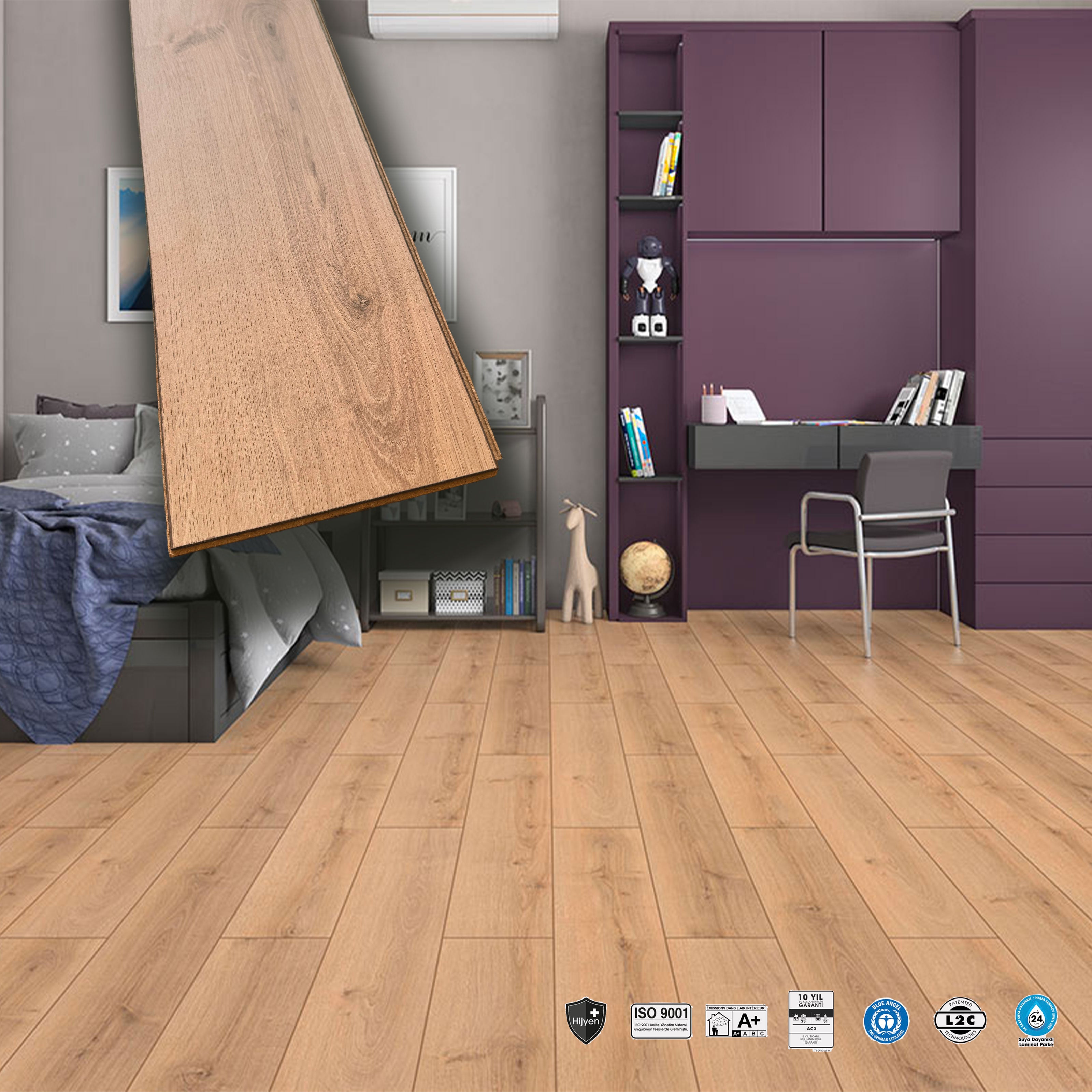 Pavimento in laminato 8mm Click Spazzolato bisellato SAHRA 197x1205 - 10 anni garanzia