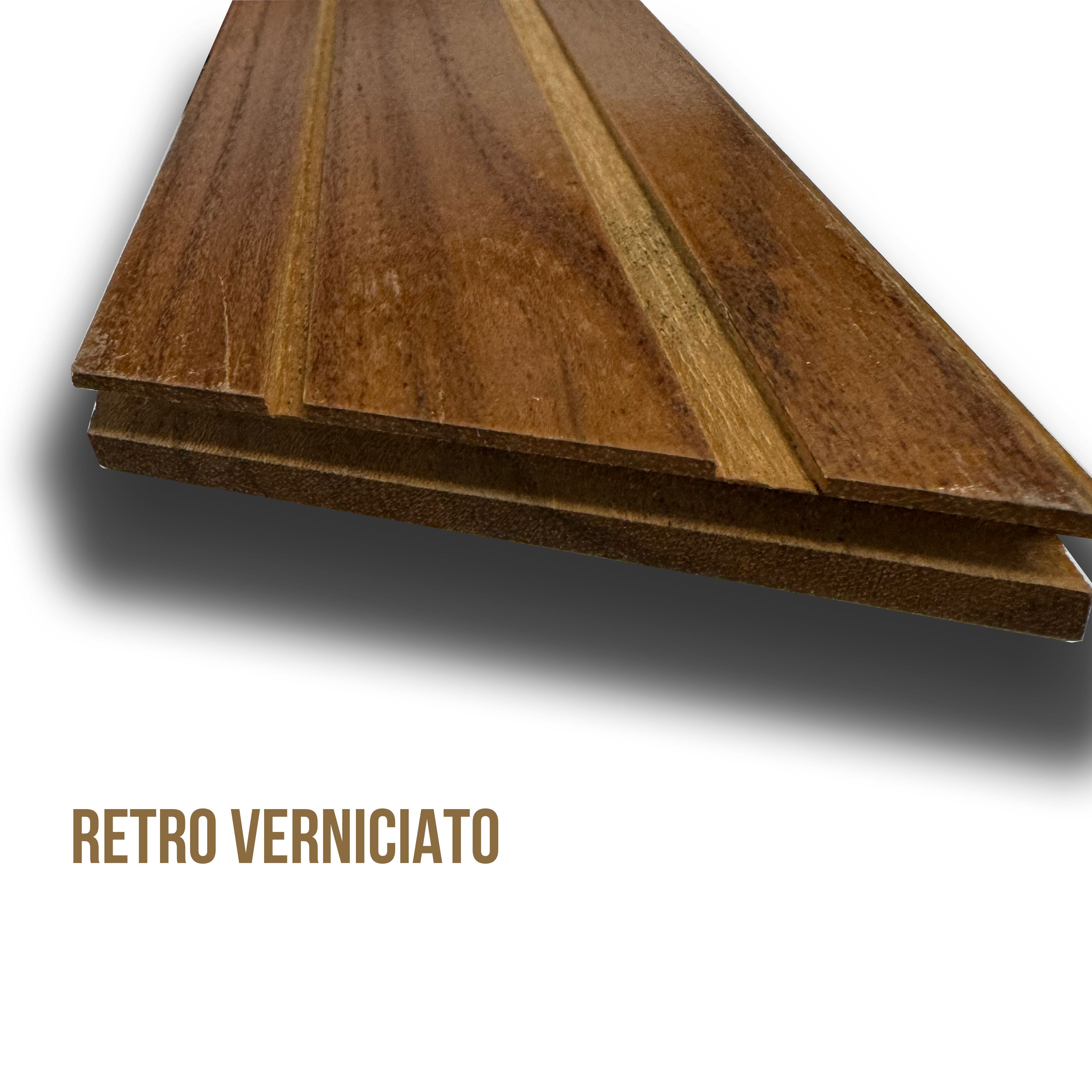 Parquet prefinito massello (due strati in teak) Teak Asia Spina ungherese vern. effetto olio, bisellato 10x70x490 - Eternal Parquet