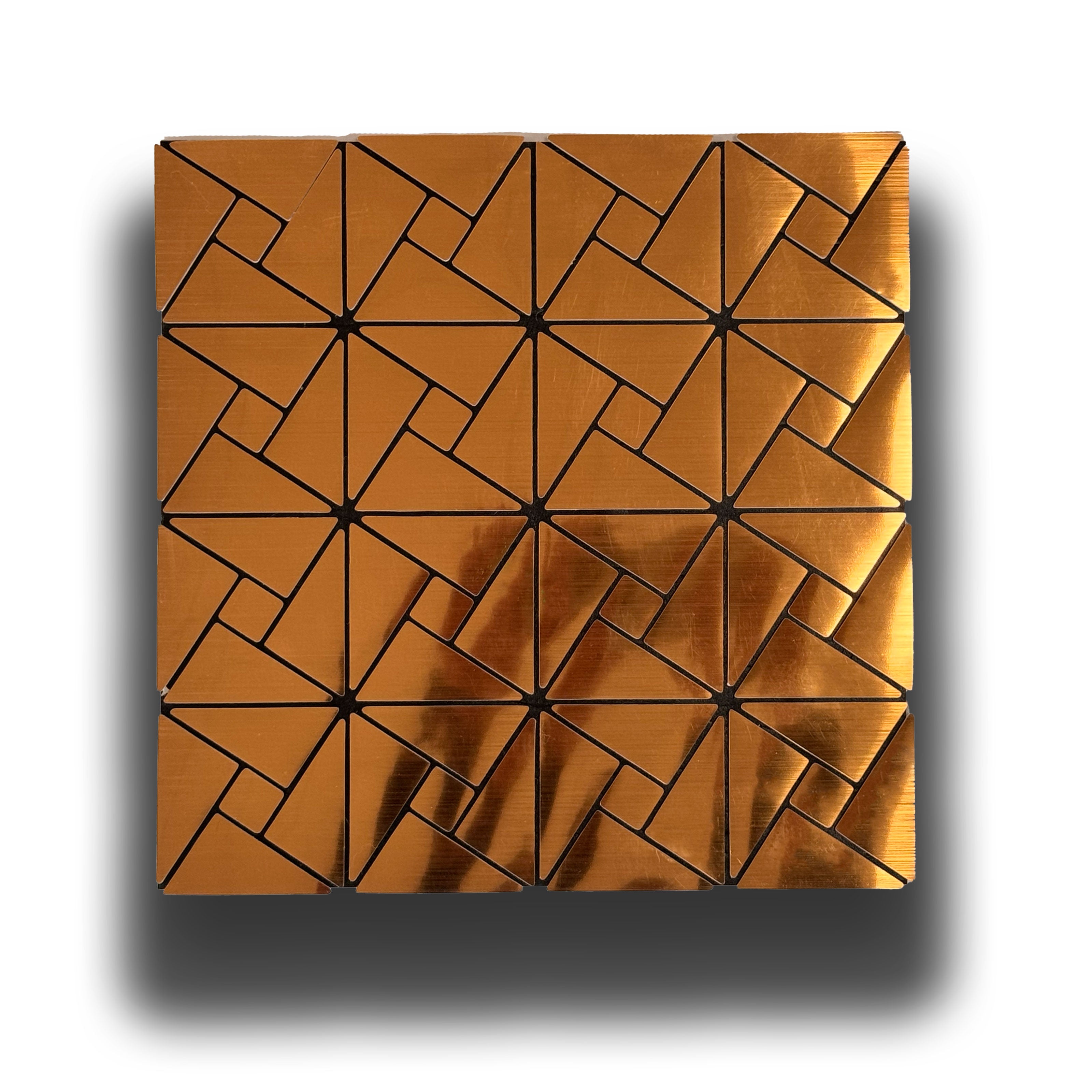 Piastrelle 3D Autoadesive in PET acustiche e isolanti 30x30cm (4mm spessore) TRIANGOLI ORO - Eternal Parquet