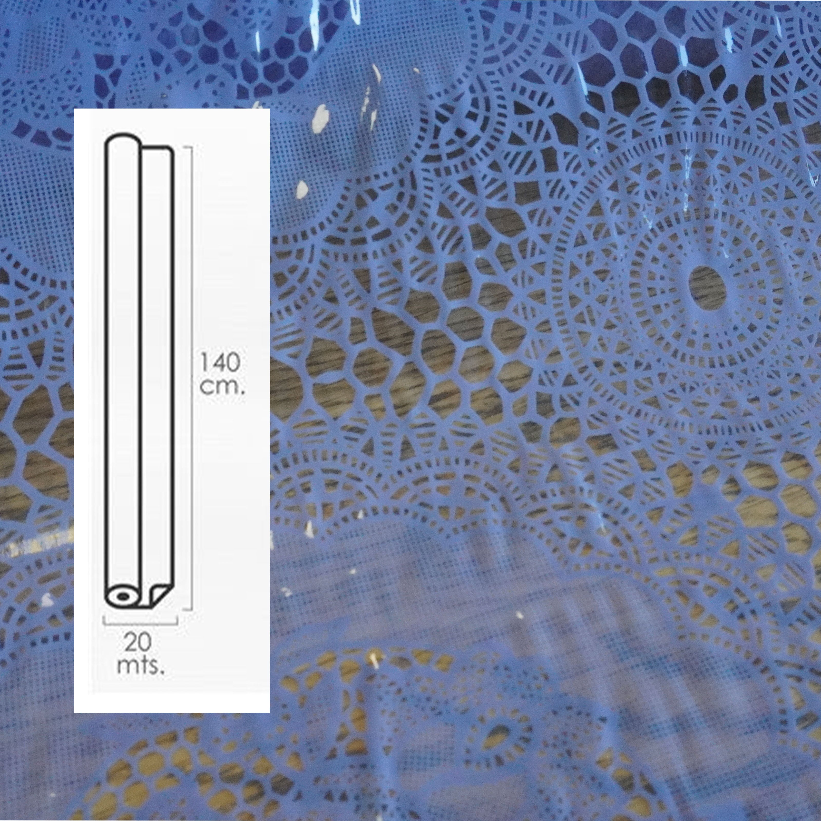 ***MEGA STOCK*** Rotolo da 20 metri (H140cm) di Tovaglia PVC SEMITRASPARENTE Per Casa, Sagre, Pizzerie UNCINETTO Teykos